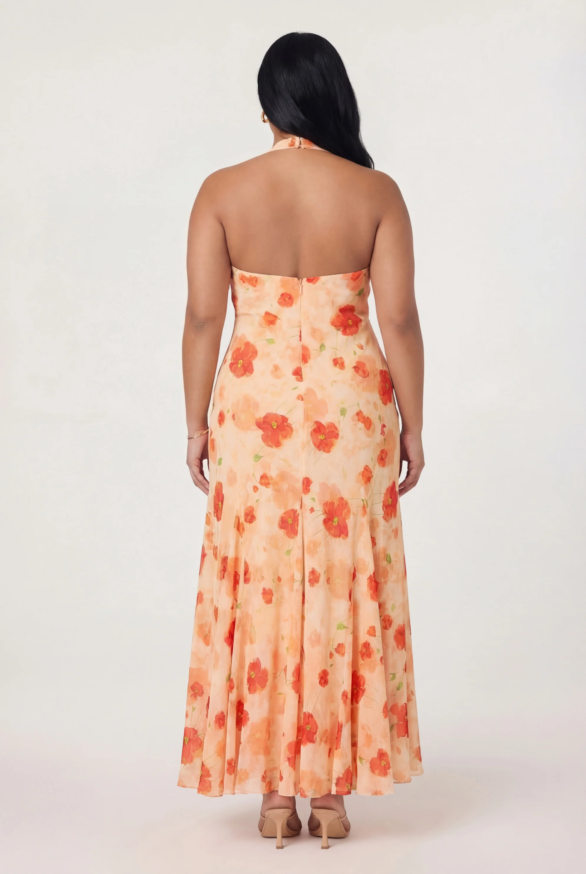 Yasmeen Floral Halter Godet Maxi Dress