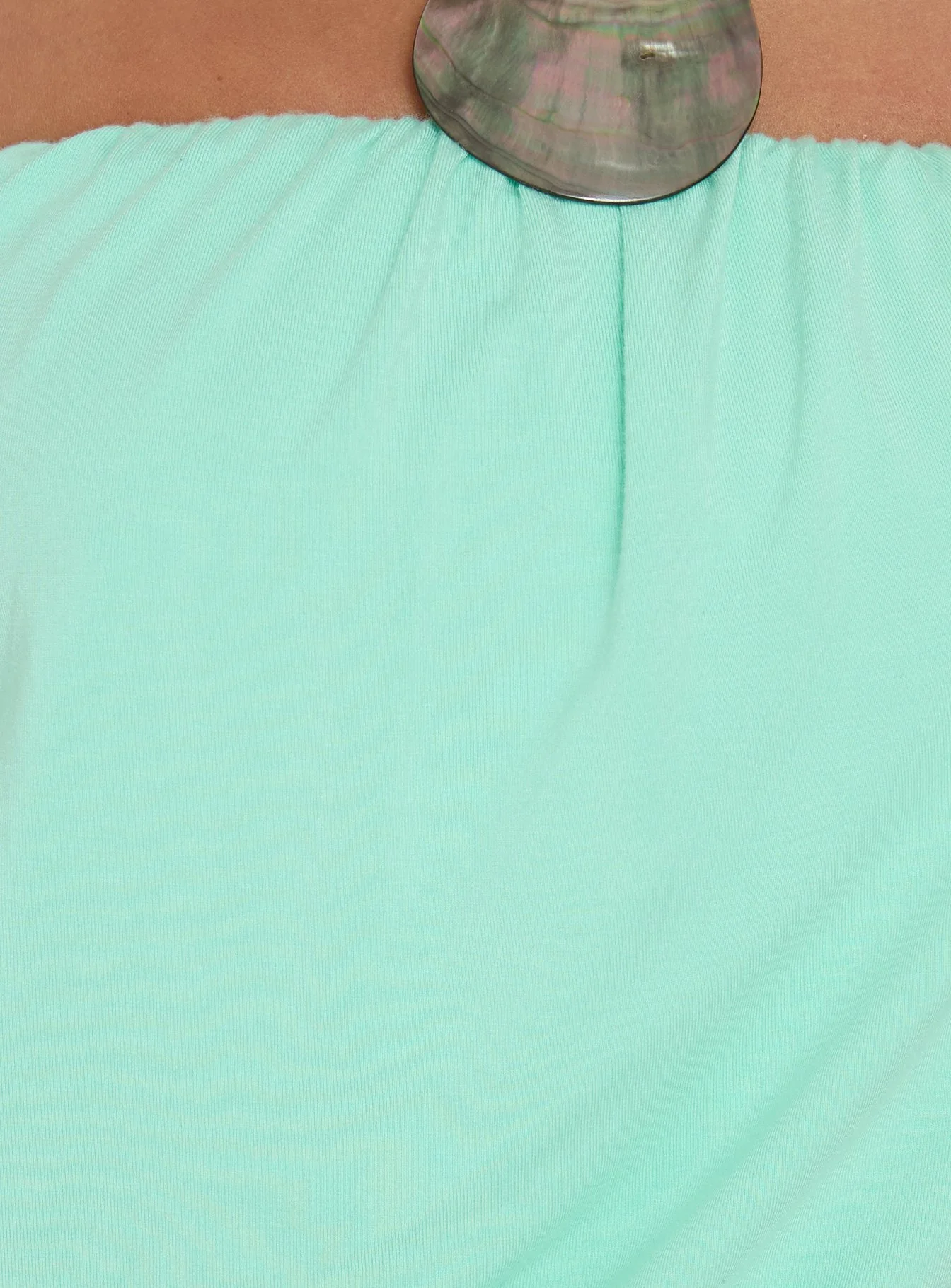 Taleisa Gathered Drape Strapless Top Aqua