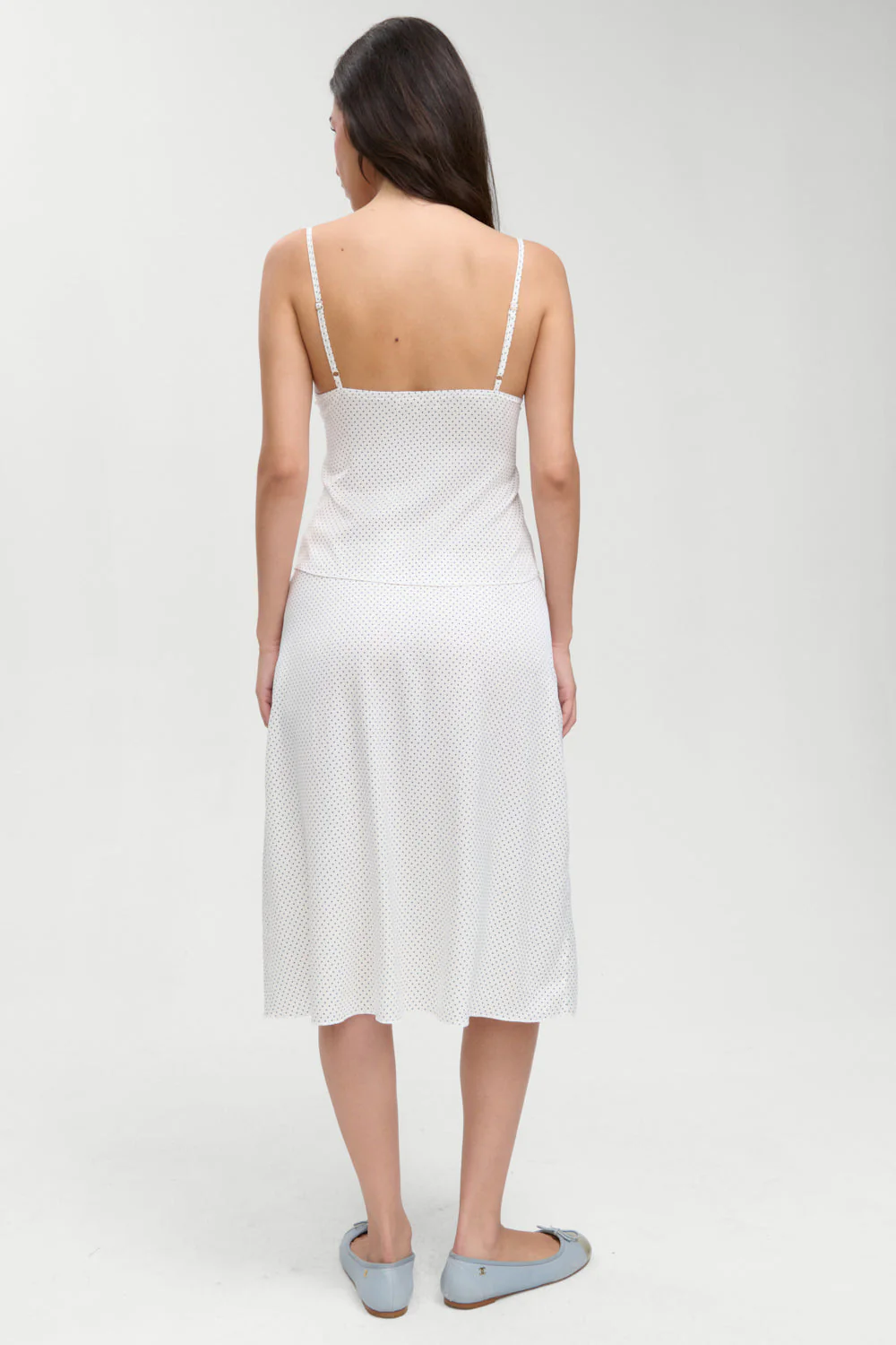 Laura Silk Midi Skirt - French Pearl