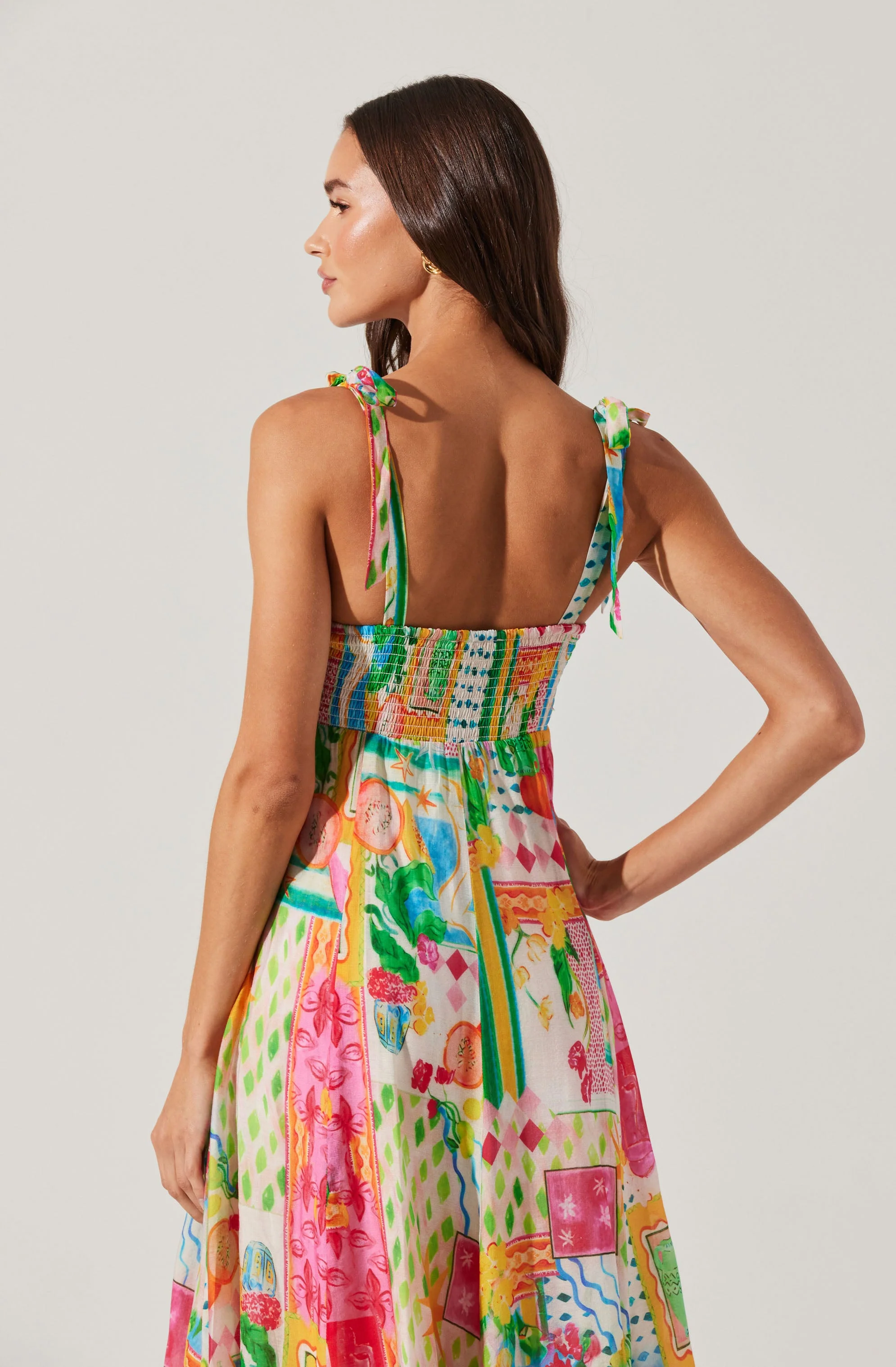 Shiann Patchwork Print Midi Dress