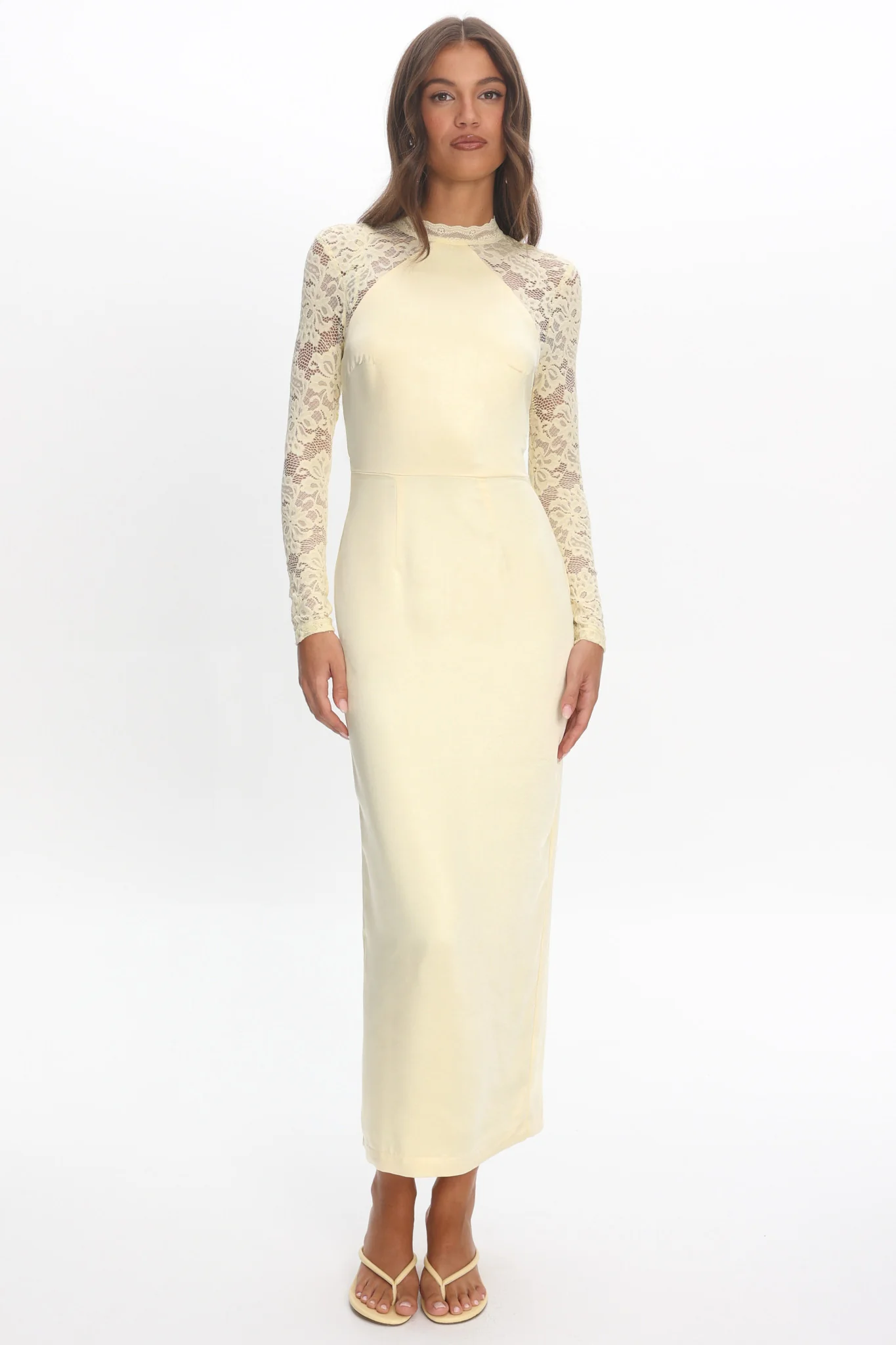 Lucha Lace Sleeve Maxi Dress Butter