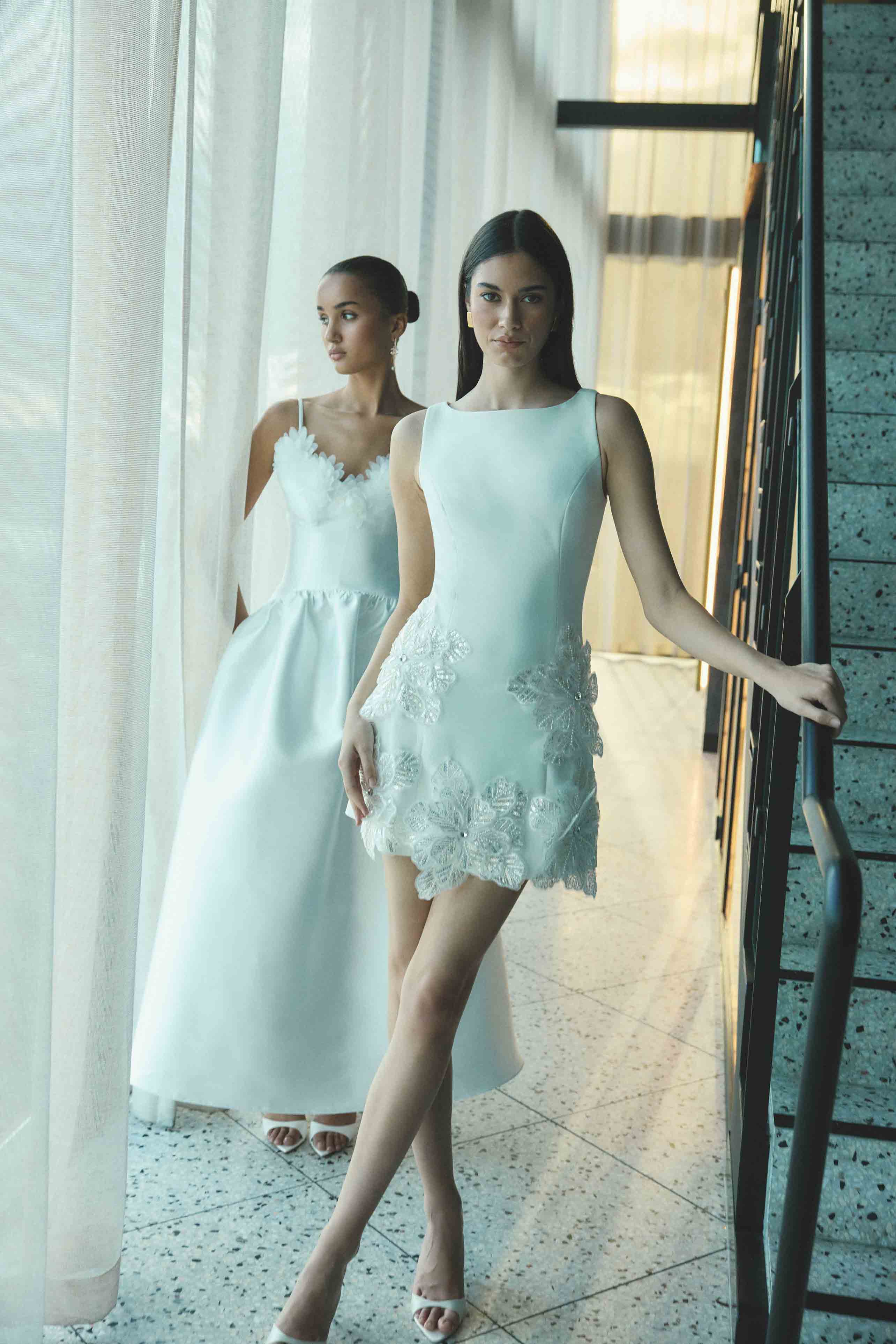 Tula Shift Mini Dress in White