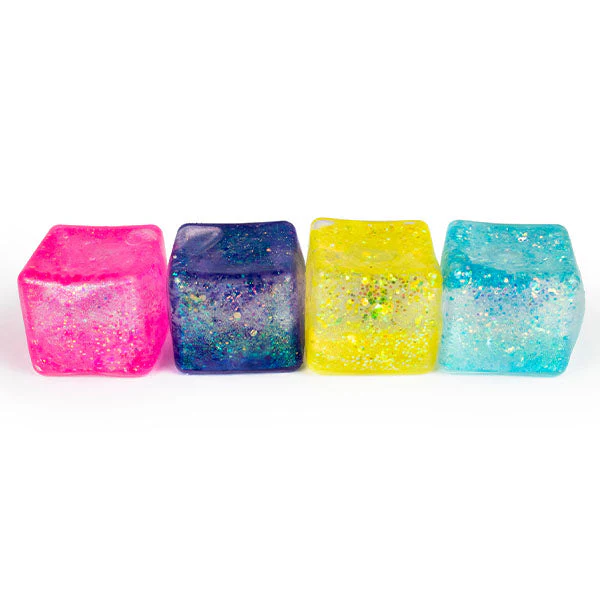 Sugah-Mals Glitter Square Sugar Cube Stress Ball Squishy Fidget Toy (1pc) Color Ships Assorted