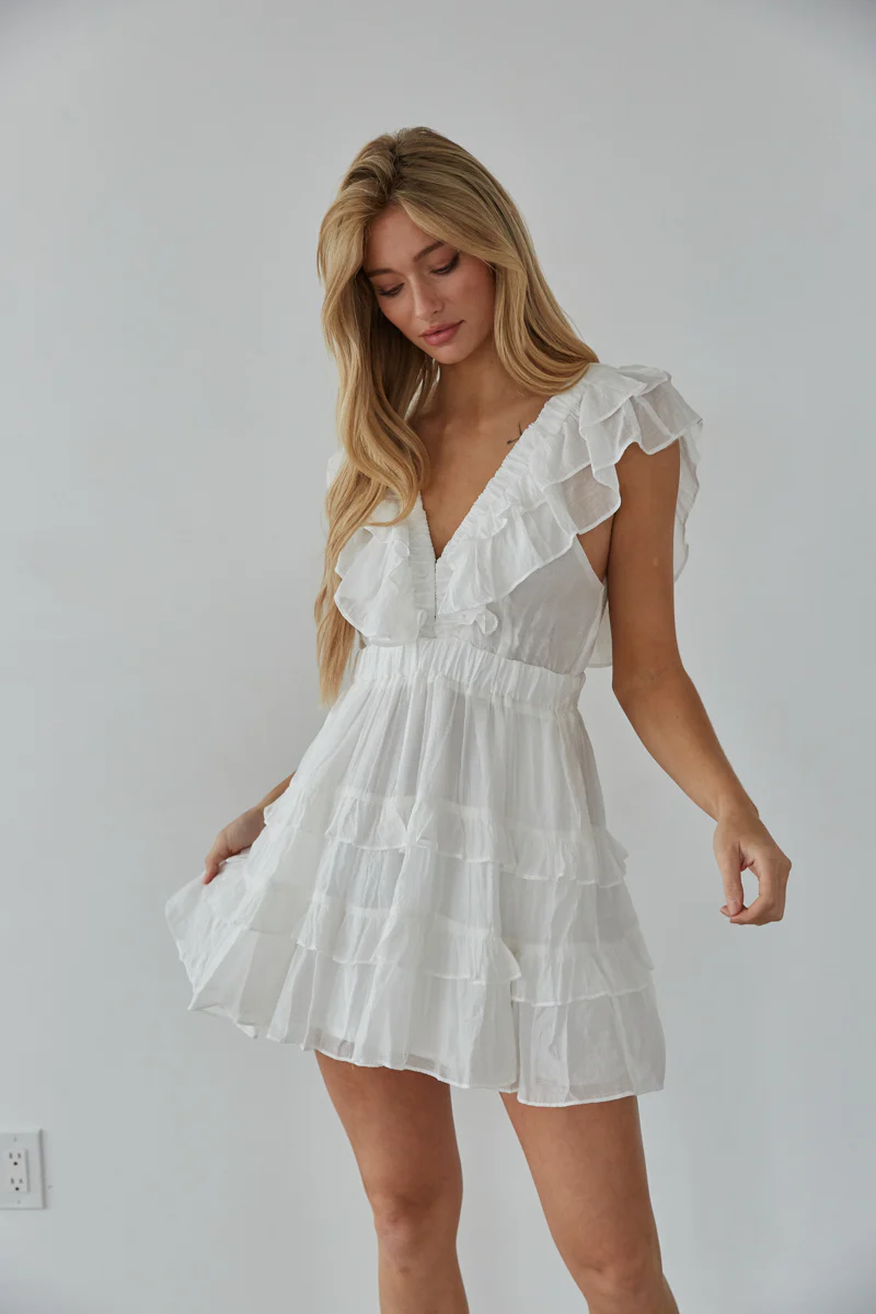 Xena Flutter Sleeve Mini Dress
