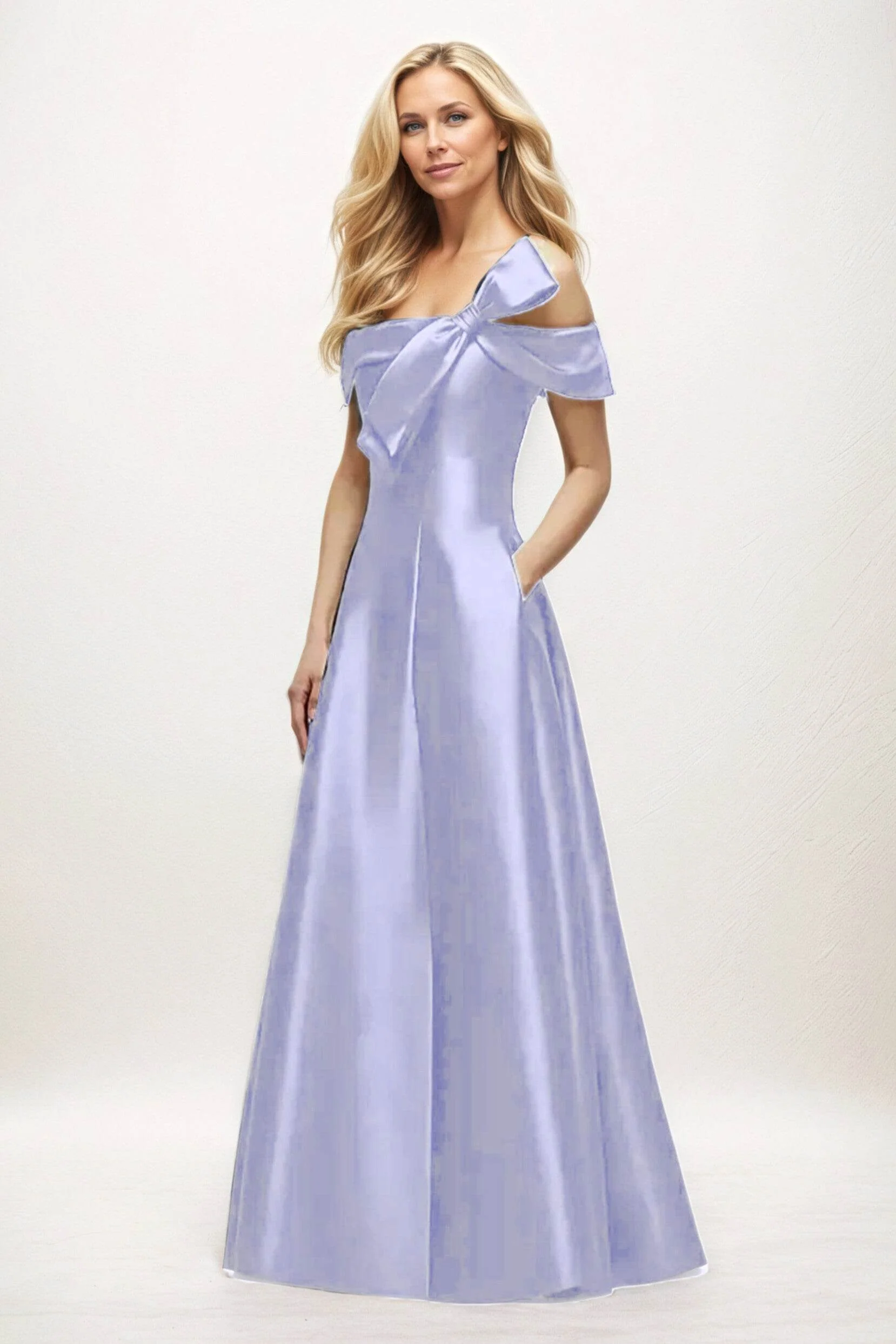 A-Line Maxi Satin Mother of the Bride Dresses CM0397