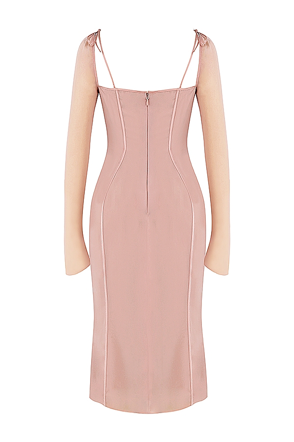 Blush Cutout Midi Dress
