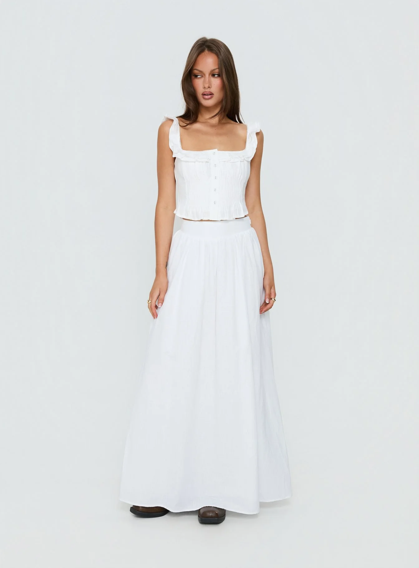 Valerio Maxi Skirt White