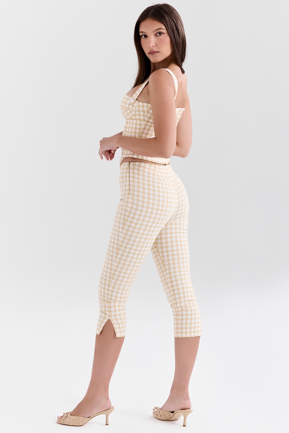 Gingerbread Gingham Capri Trousers