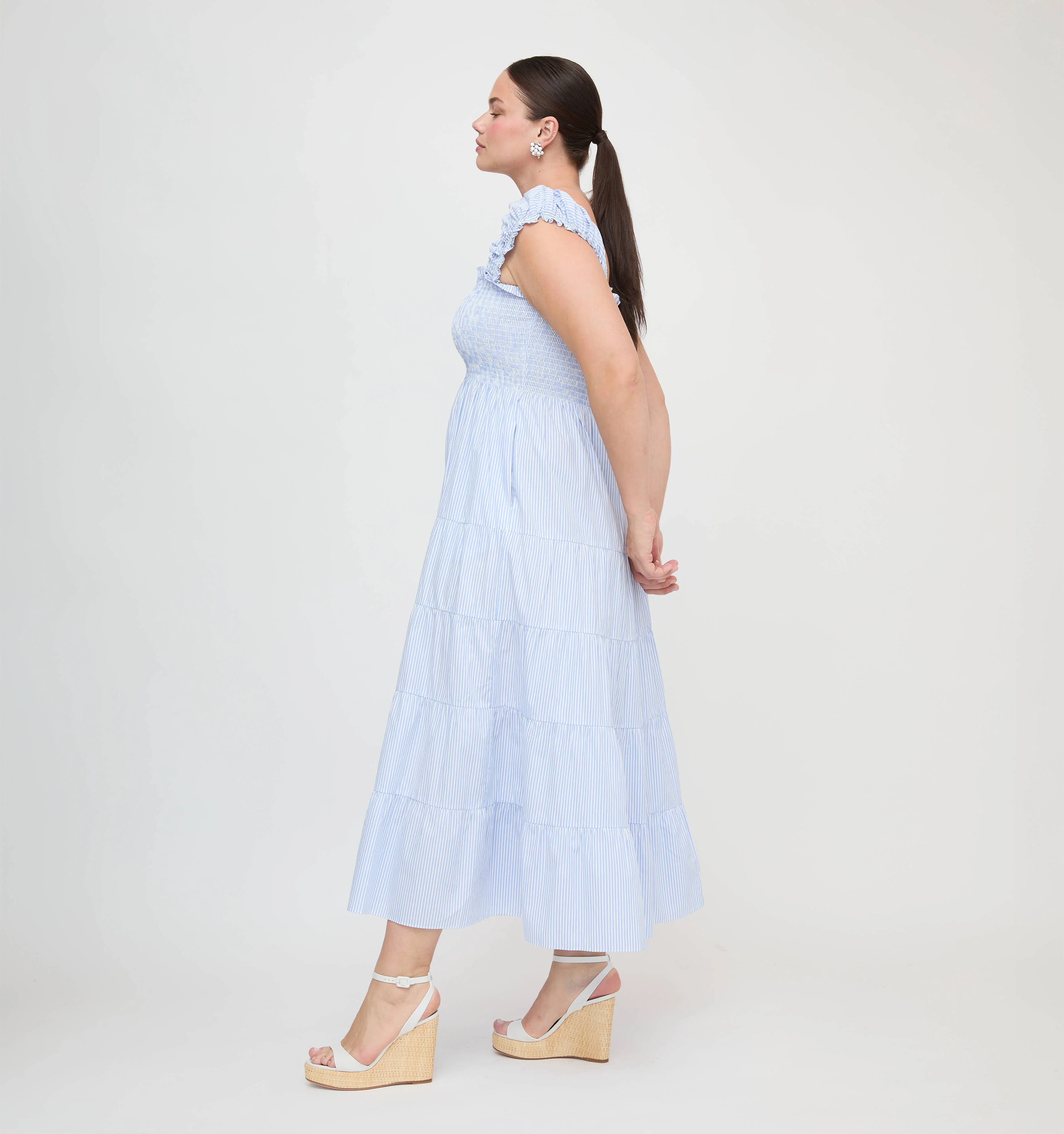 The Stella Nap Dress - Blue/White Stripe