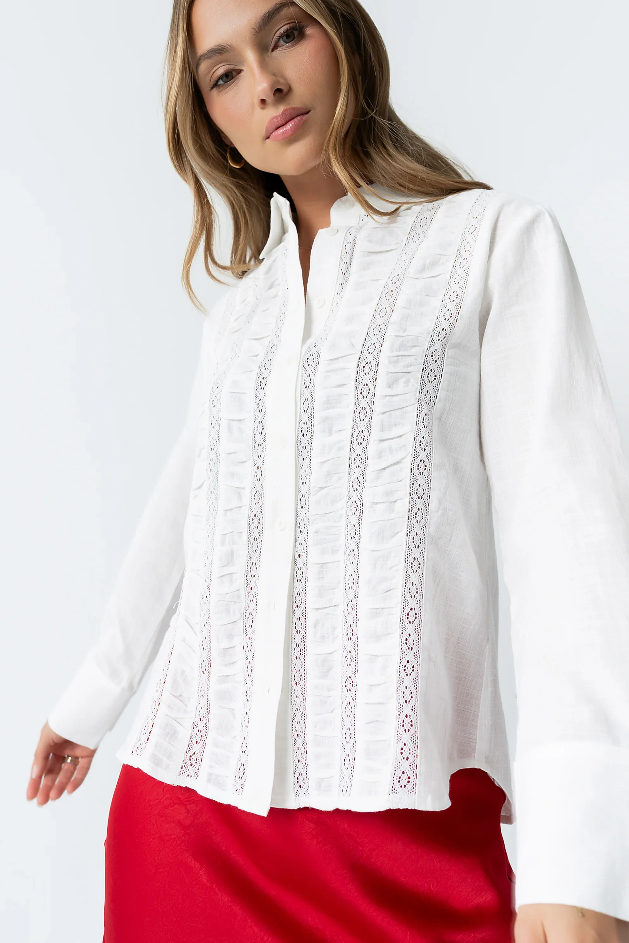 Carlie Sheer Button Up