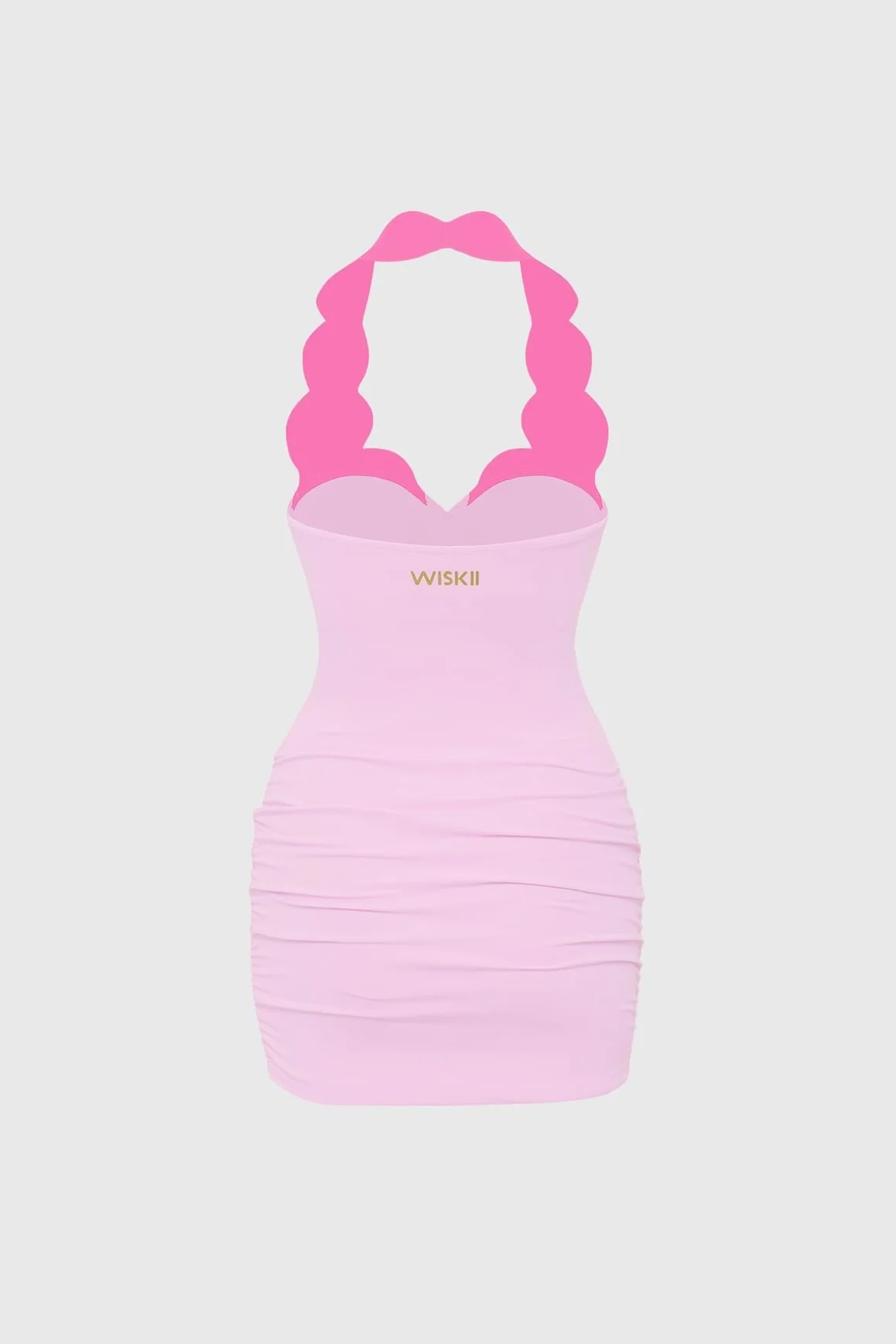 Riviera Scallop Contrast Halter Dress