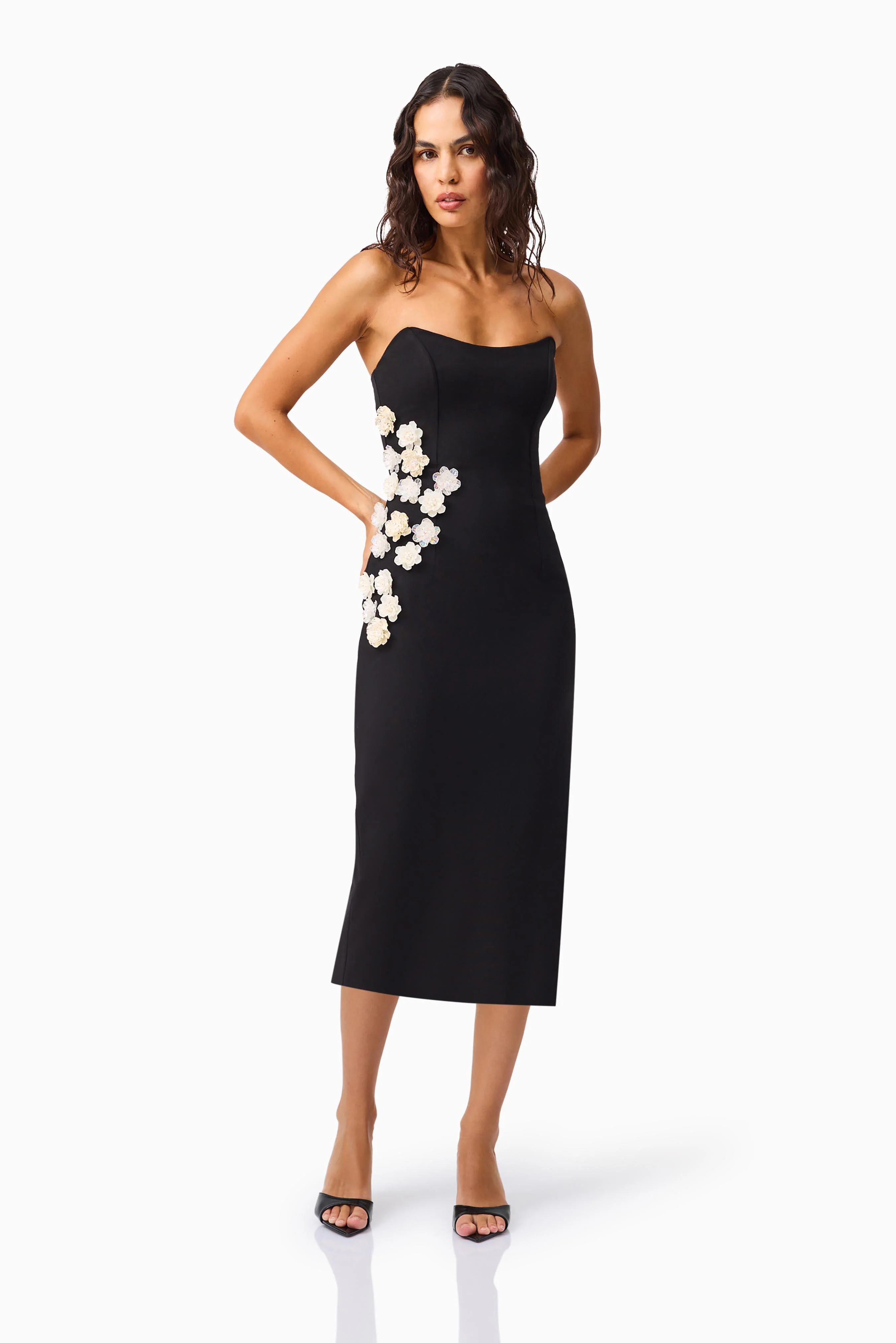 Yasmine Strapless Maxi Dress in Black