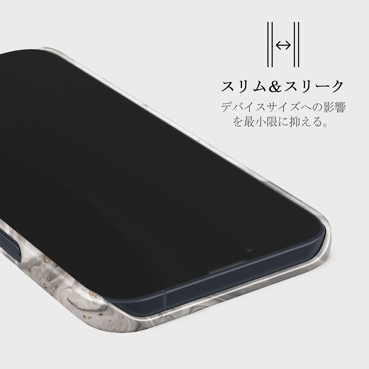 Snowstorm - Grey Marble iPhone 13 Mini ケース