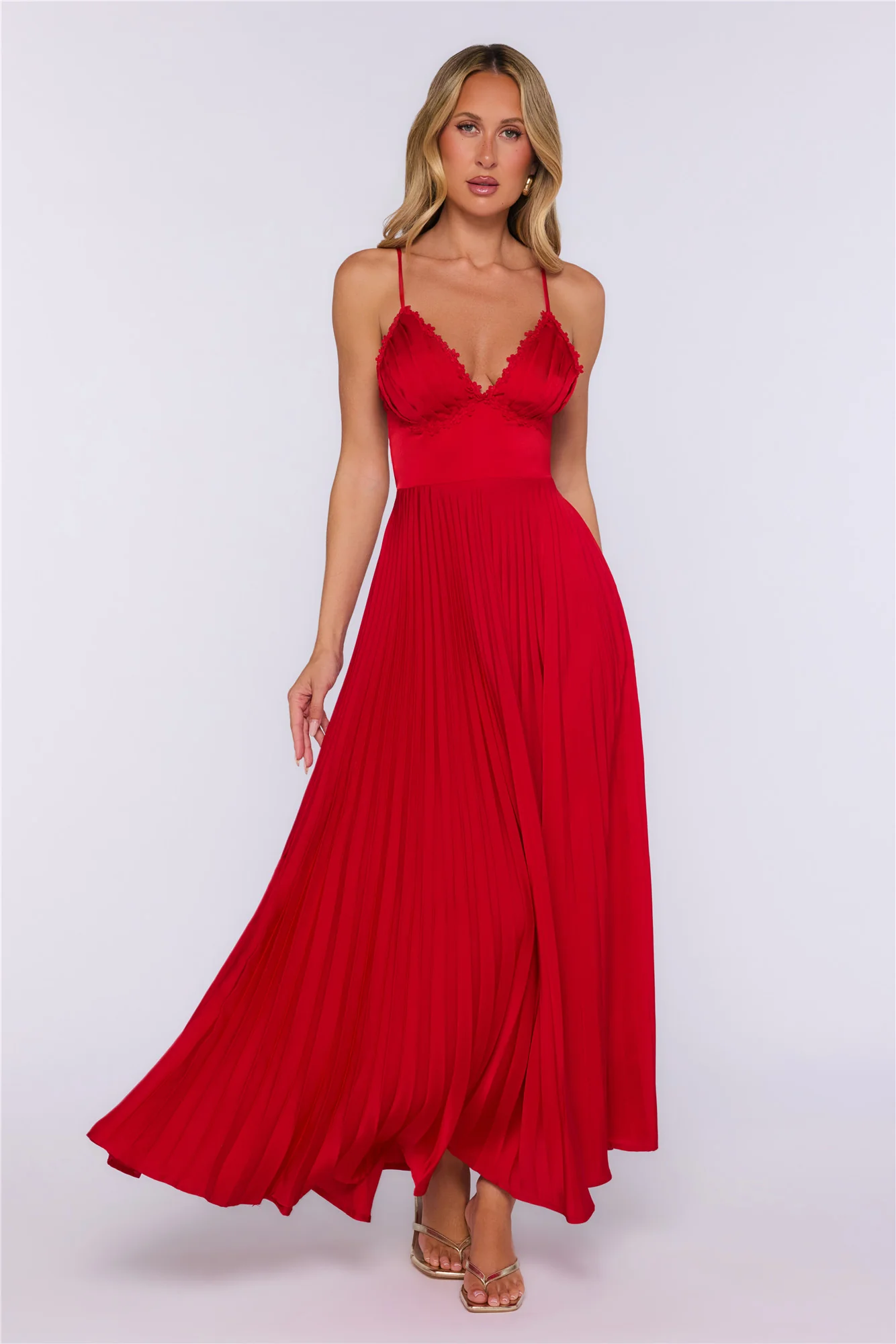 Everything She Wants Satin Maxi Dress Red