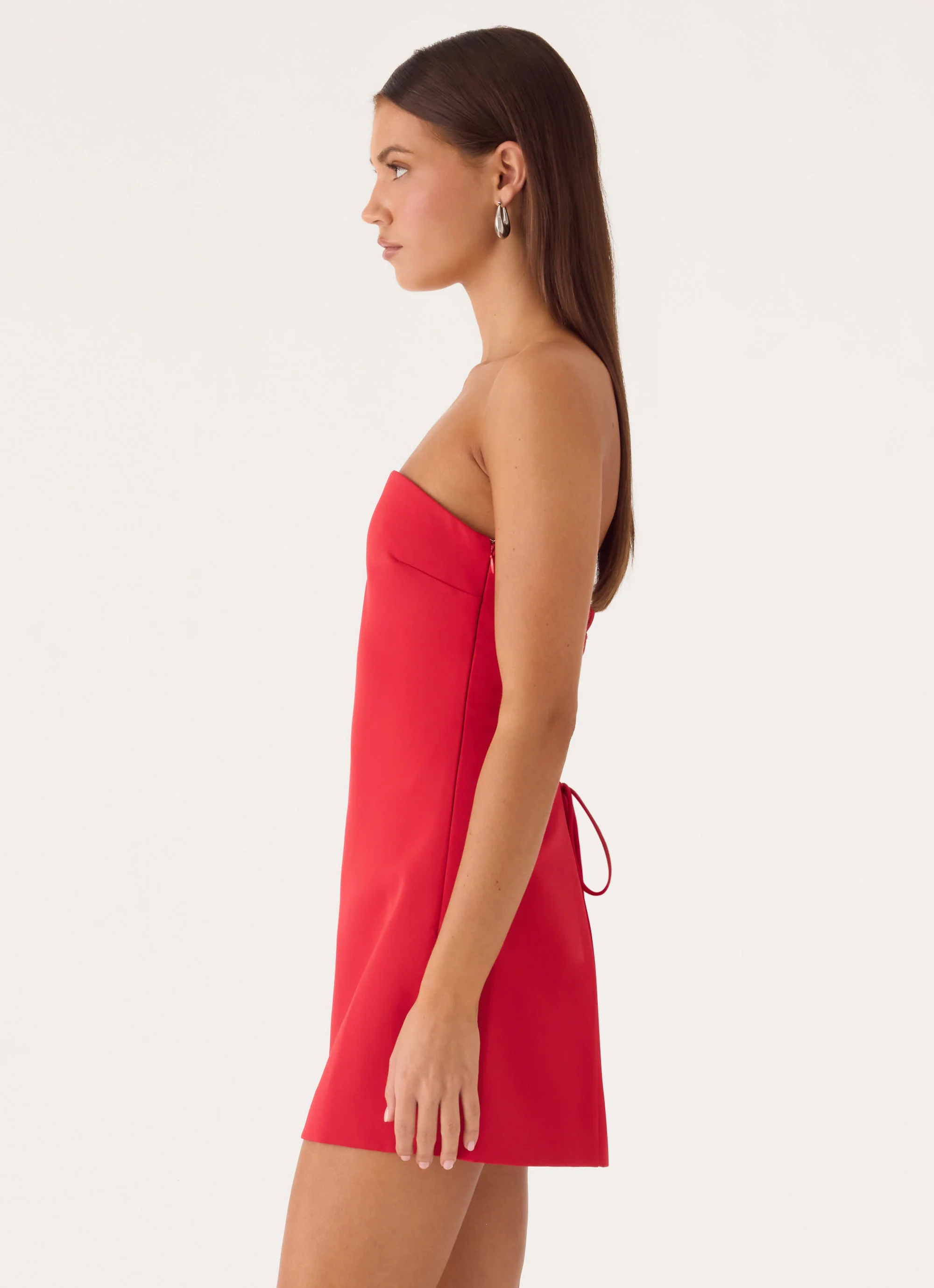 Alyse Strapless Mini Dress - Red - luluinthesky