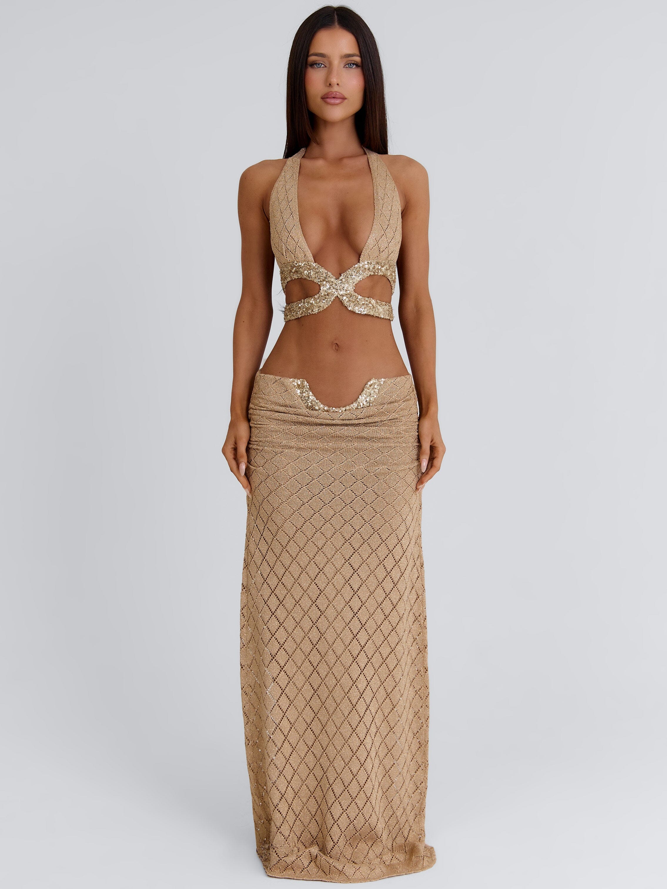 JOSEPHENE CROP TOP GOLD