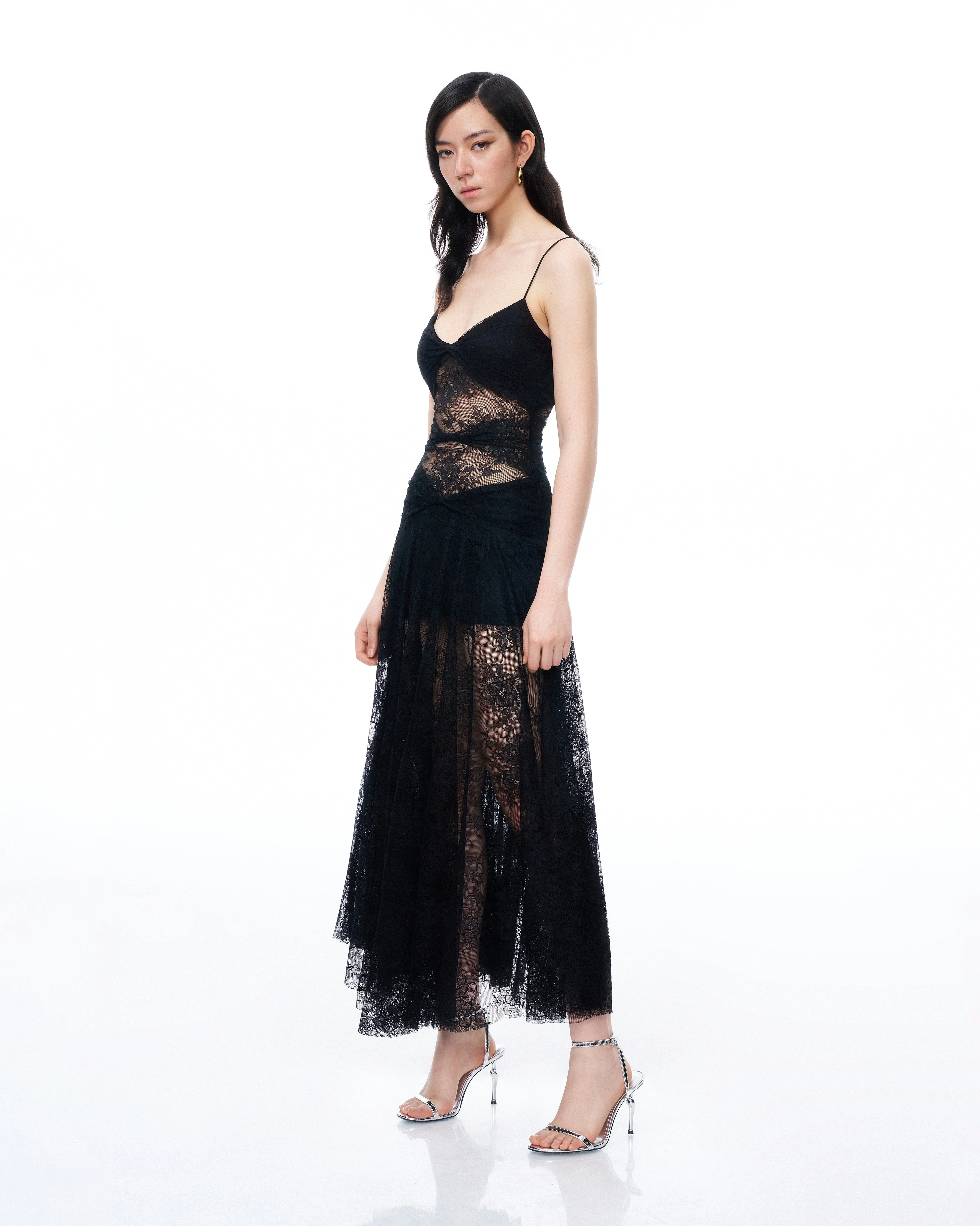 Indigo Floral Lace Dress - Black - FASHION NOB