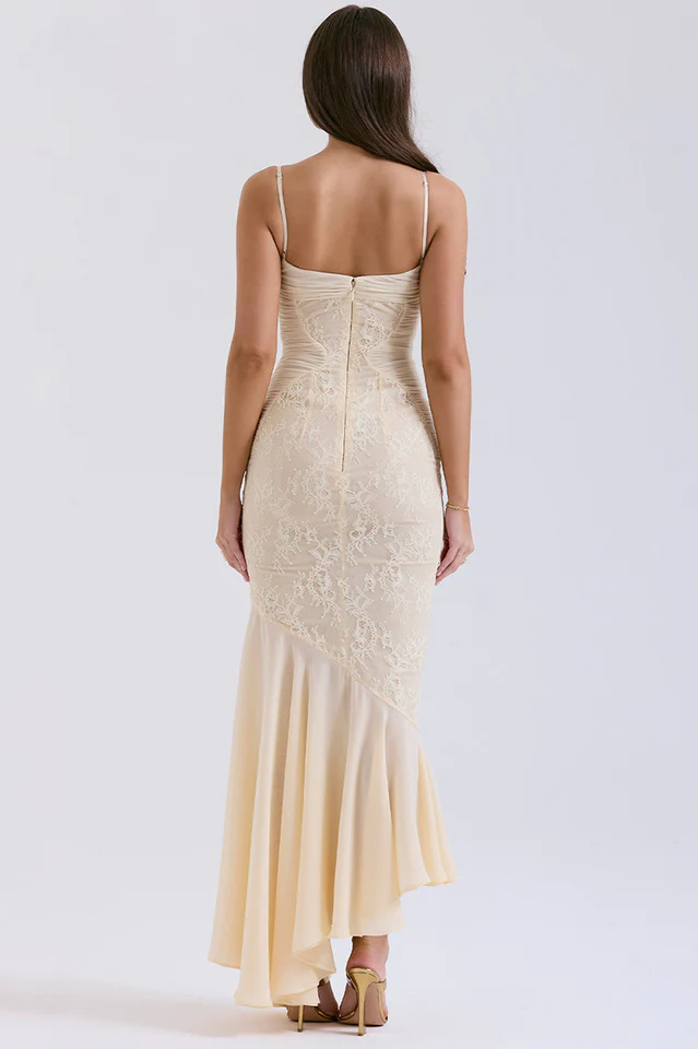 Vanilla Chiffon & Lace Gown
