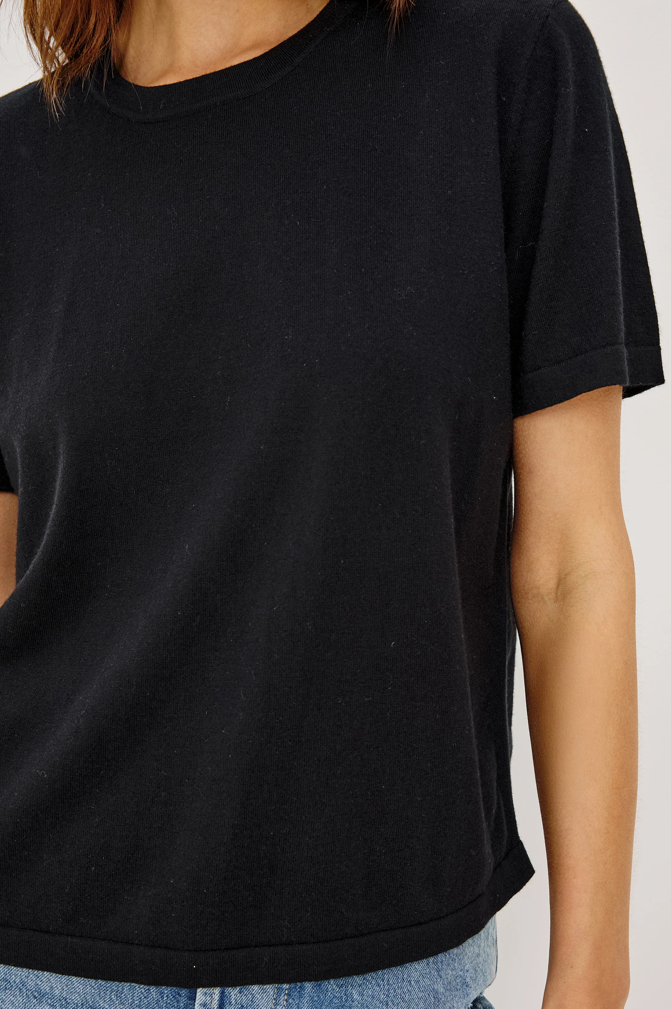 Cotton Cashmere T-Shirt - Black