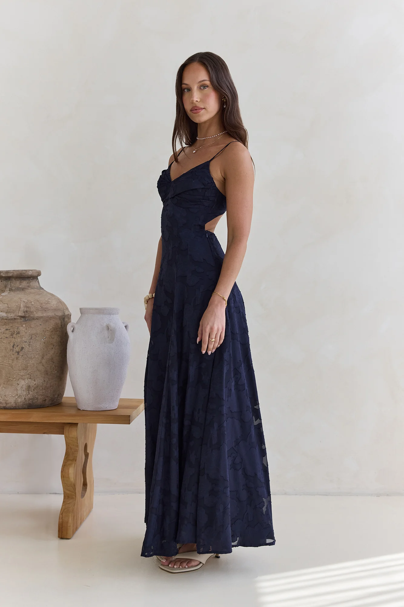Lost In The Skies Maxi Dress Navy - luluinthesky