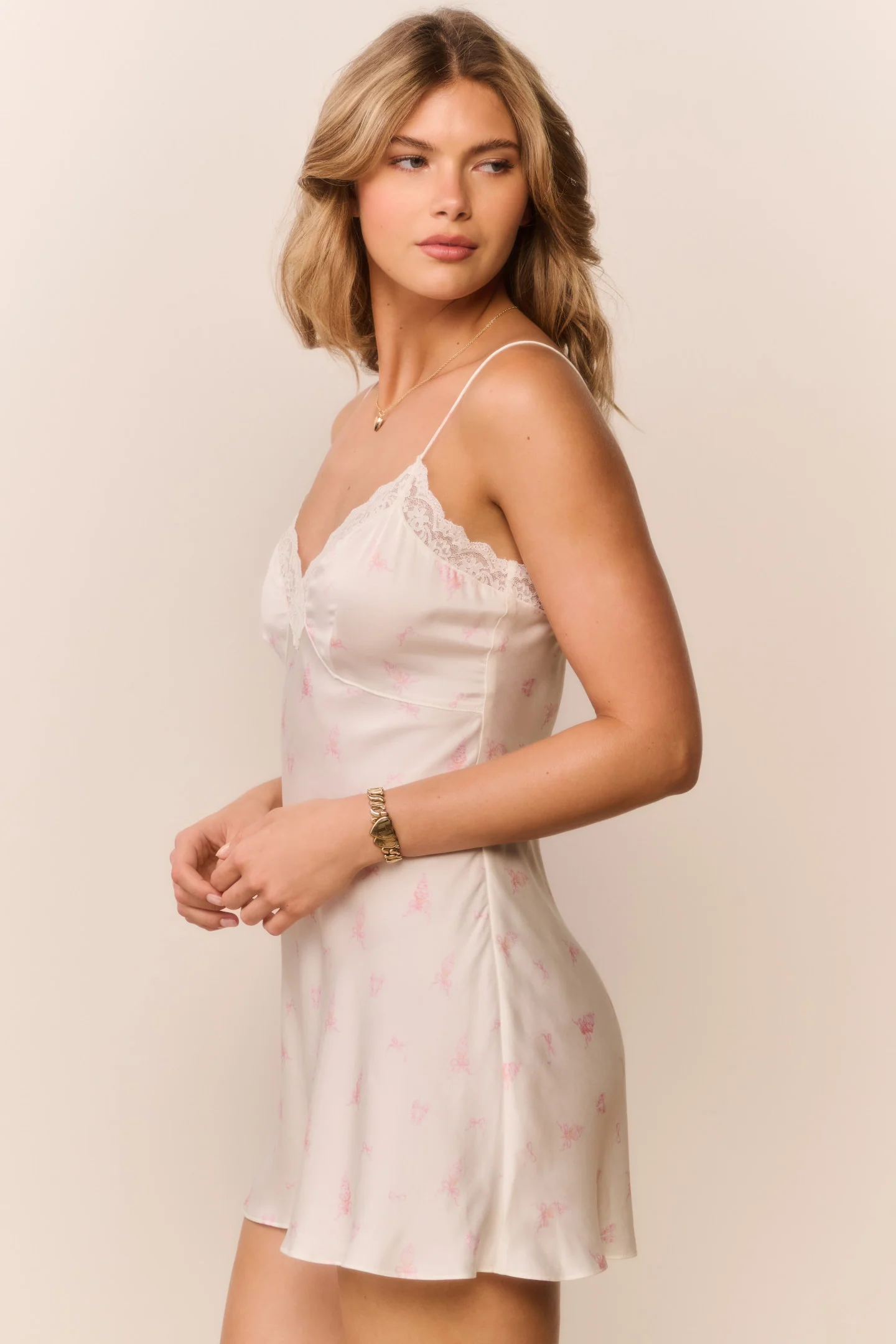 Vanilla Twirl Larinda Mini Slip Dress