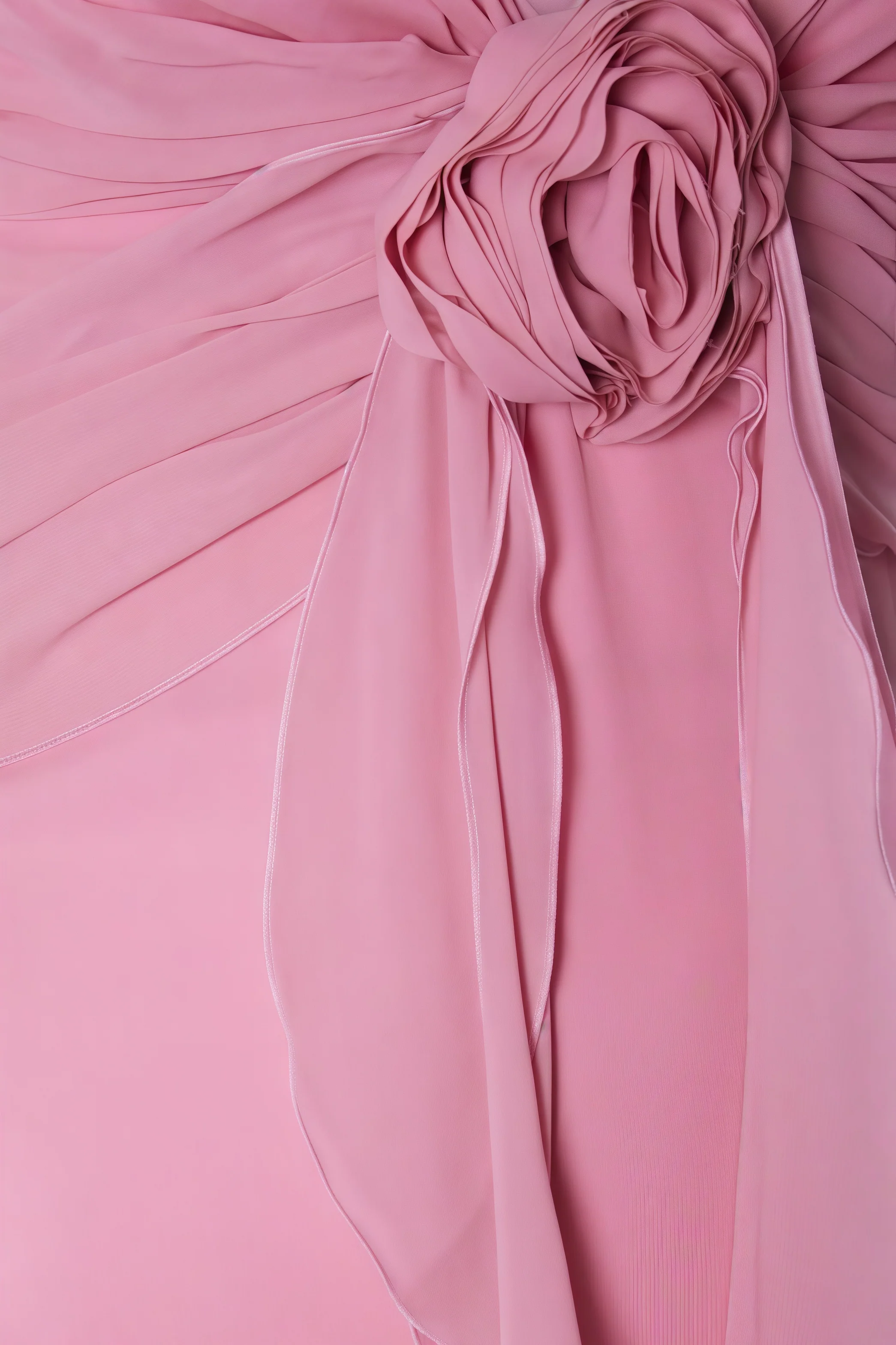 Xinia Pink 3D Flower Backless Maxi Dress
