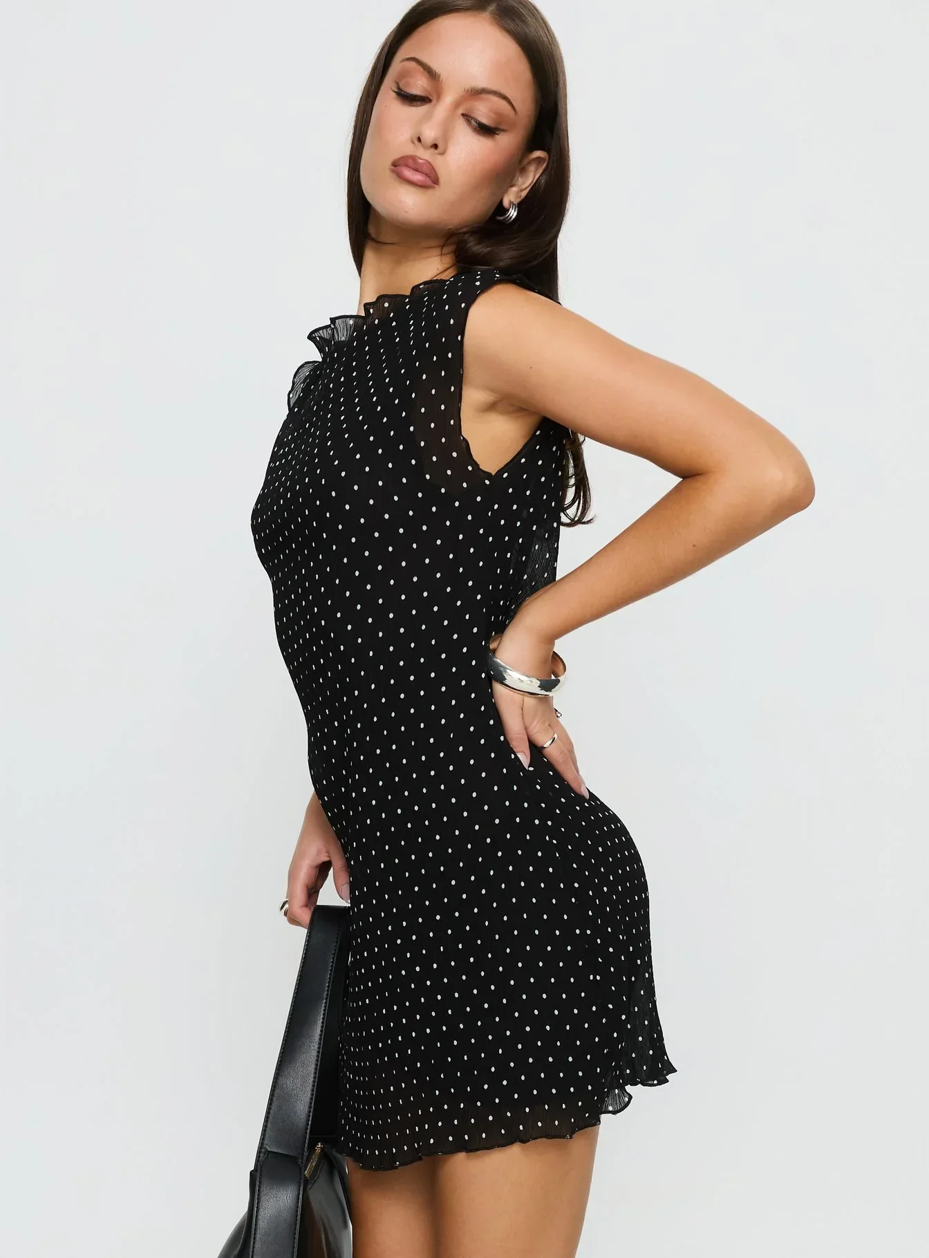 Mariner Mini Dress Noir Polka - luluinthesky