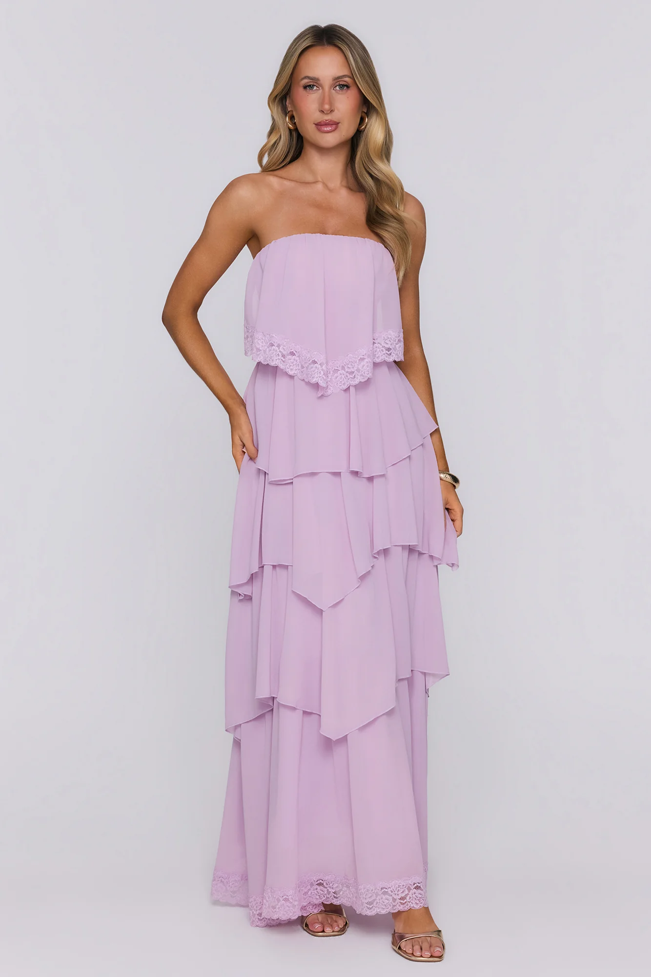 Starlet Season Strapless Maxi Dress Lilac