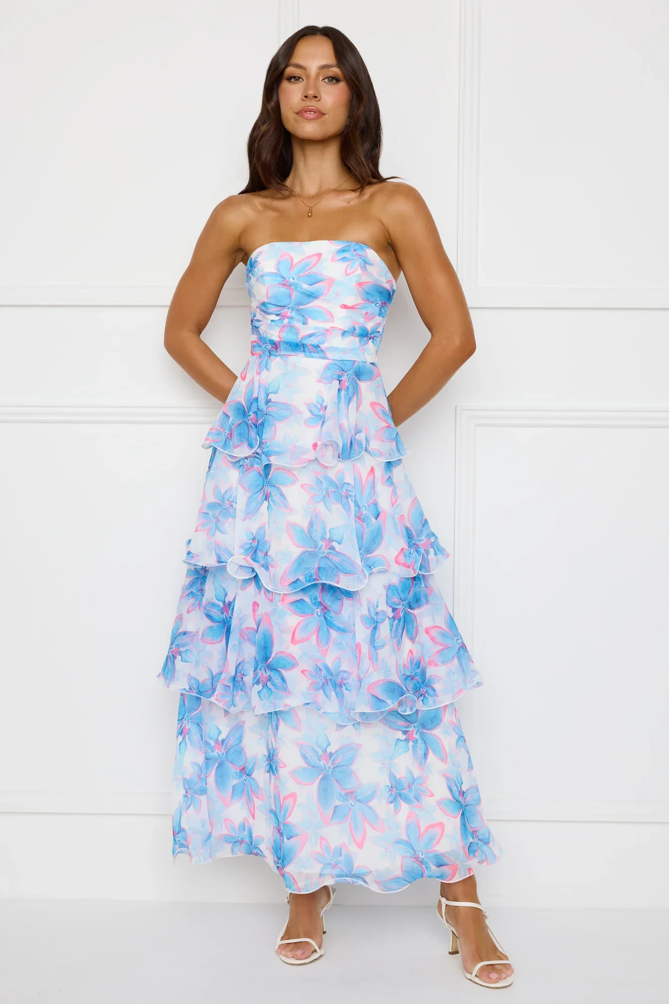 Chicago Chic Strapless Maxi Dress Blue - luluinthesky