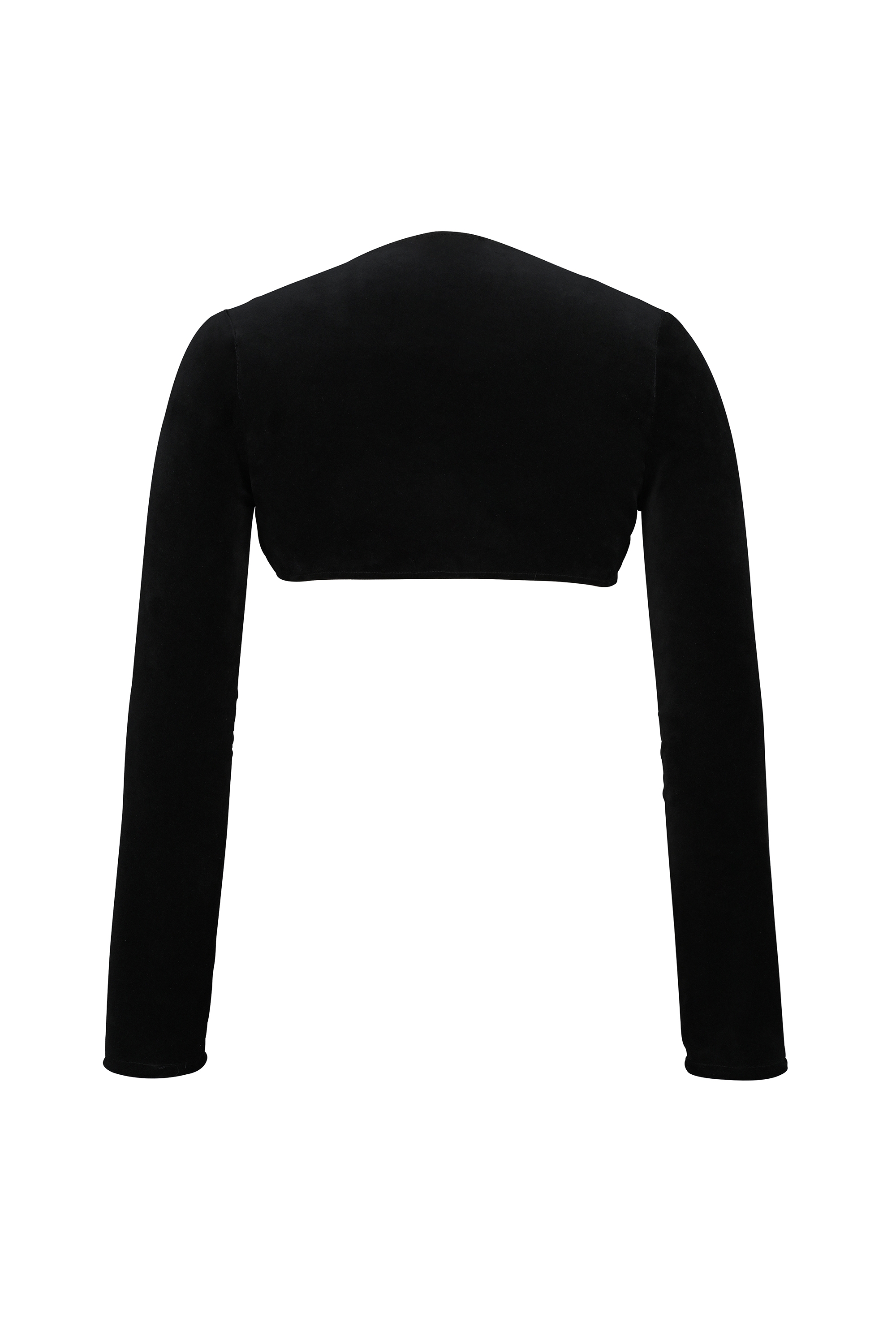 Black Stretch Velvet Cropped Bolero