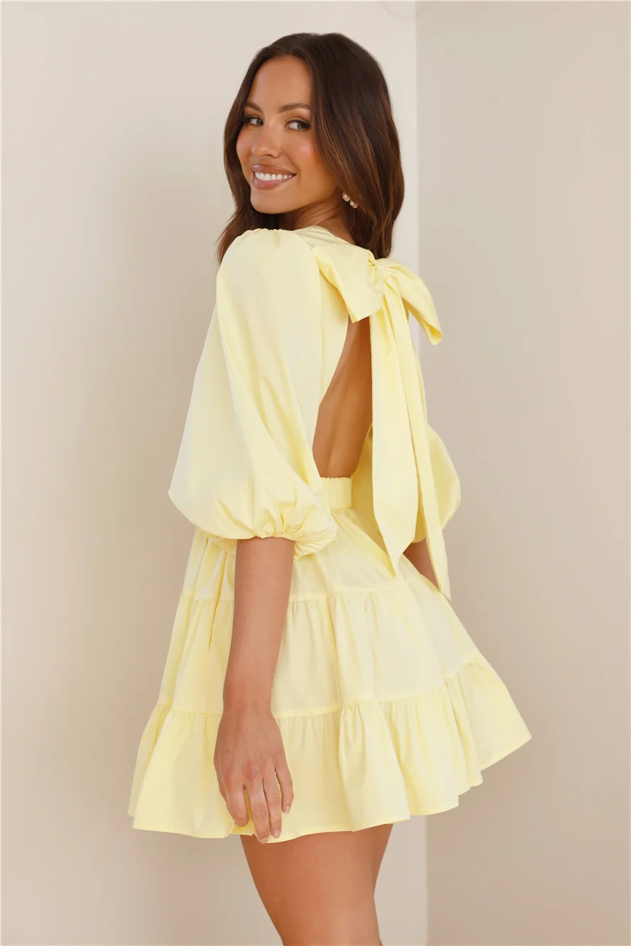 Sweetest Treat Mini Dress Yellow