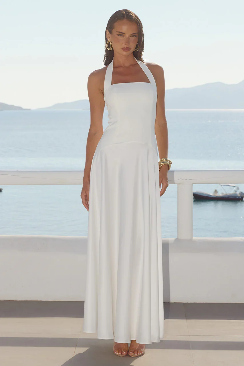 ODINA SQUARE NECK MAXI DRESS - IVORY