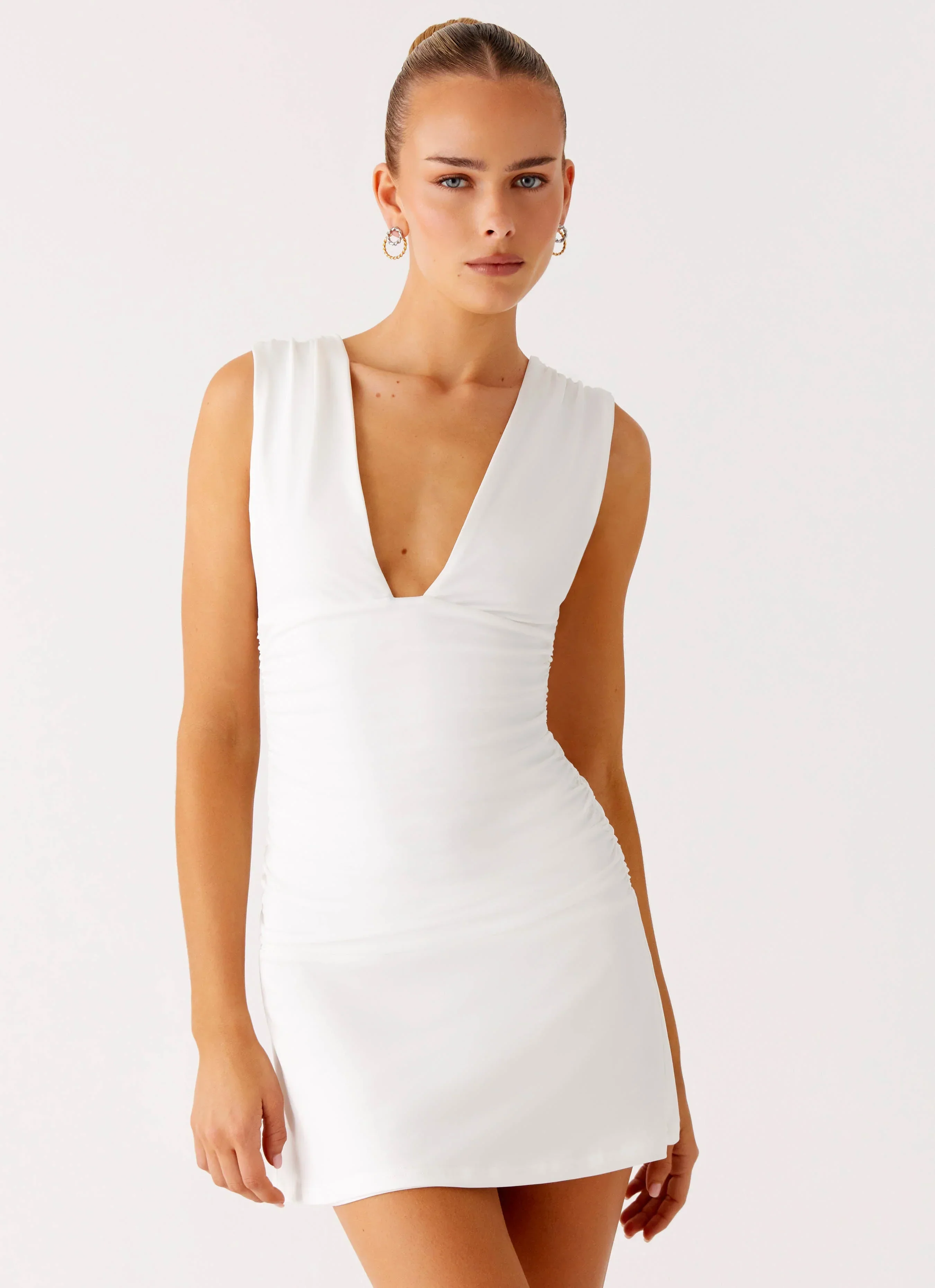 Cherry Sky Mini Dress - White - luluinthesky