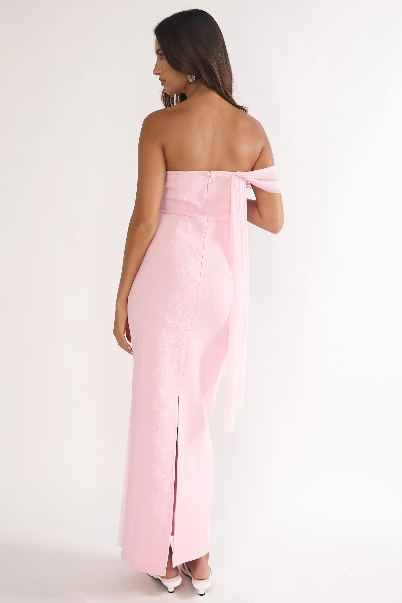 Chiavari Waist Drape Maxi Dress Pink