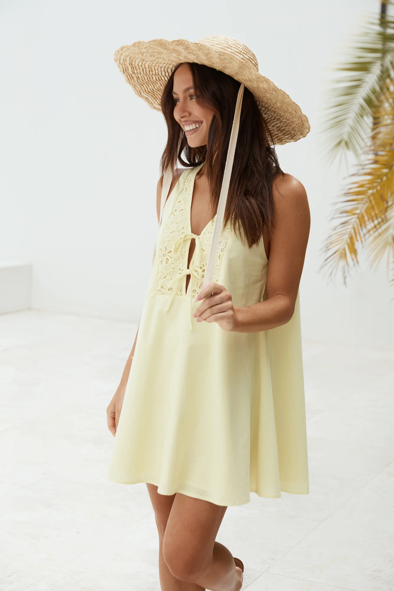 Love In Limoncello Mini Dress Yellow - luluinthesky