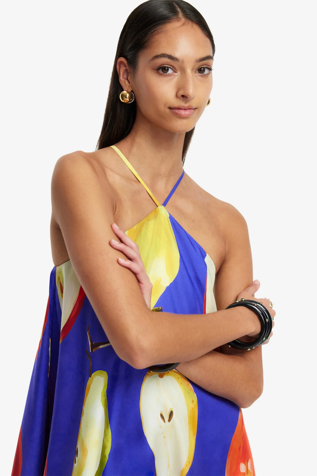 Sally Halterneck Maxi Dress - Pear Print