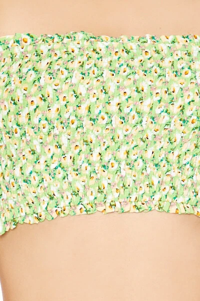 Cropped Floral Print Tube Top