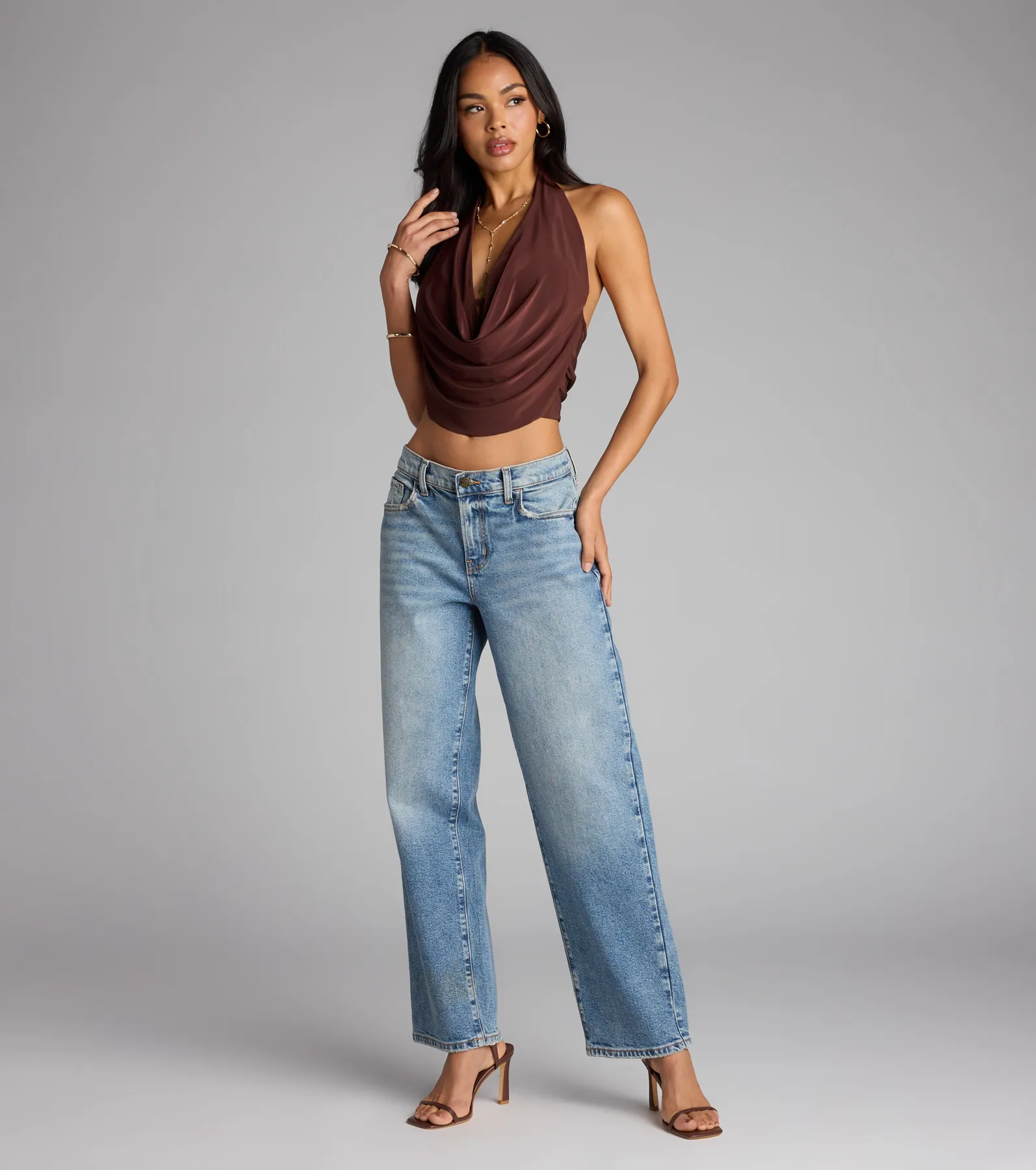 Take The Plunge Sleeveless Halter Crop Top - luluinthesky