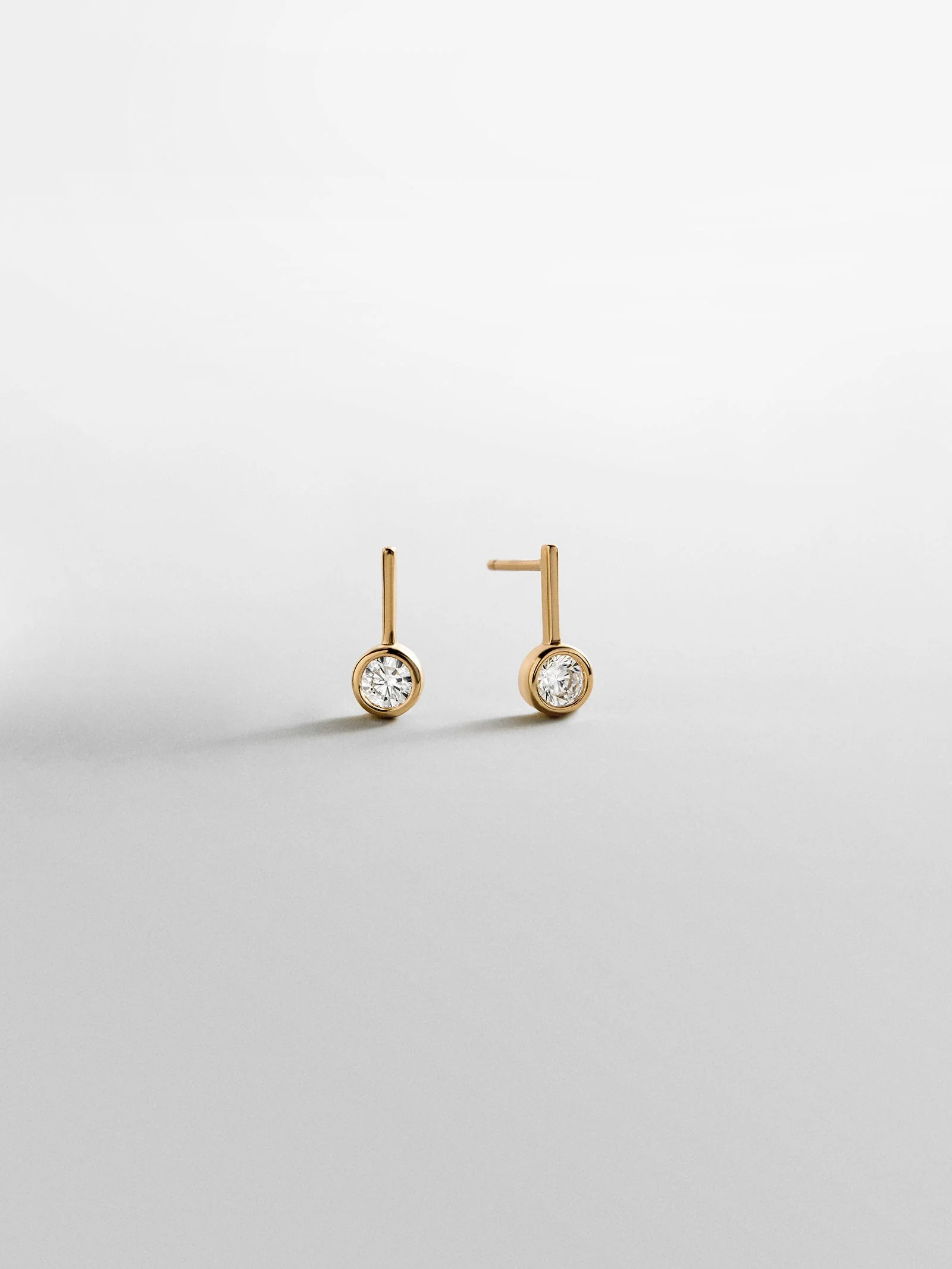 Fallon 14K Gold Bezel Earrings - Gold