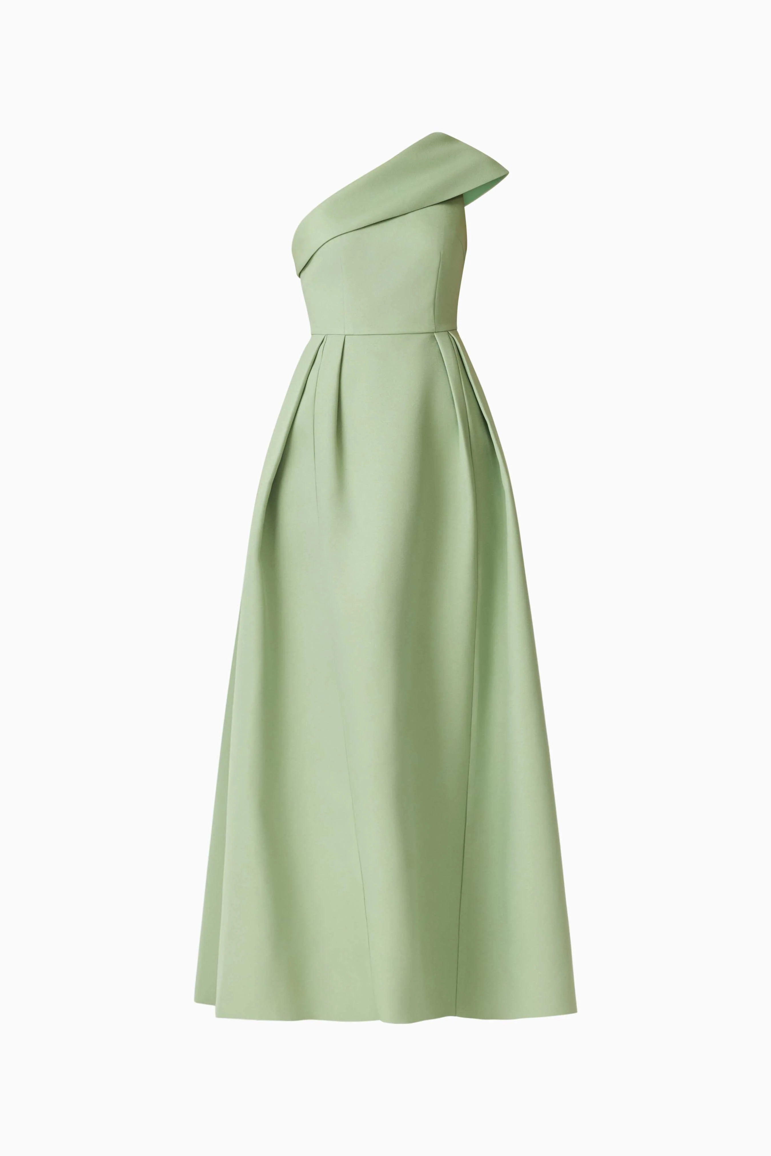Saphine One Shoulder Gown in Sage Green