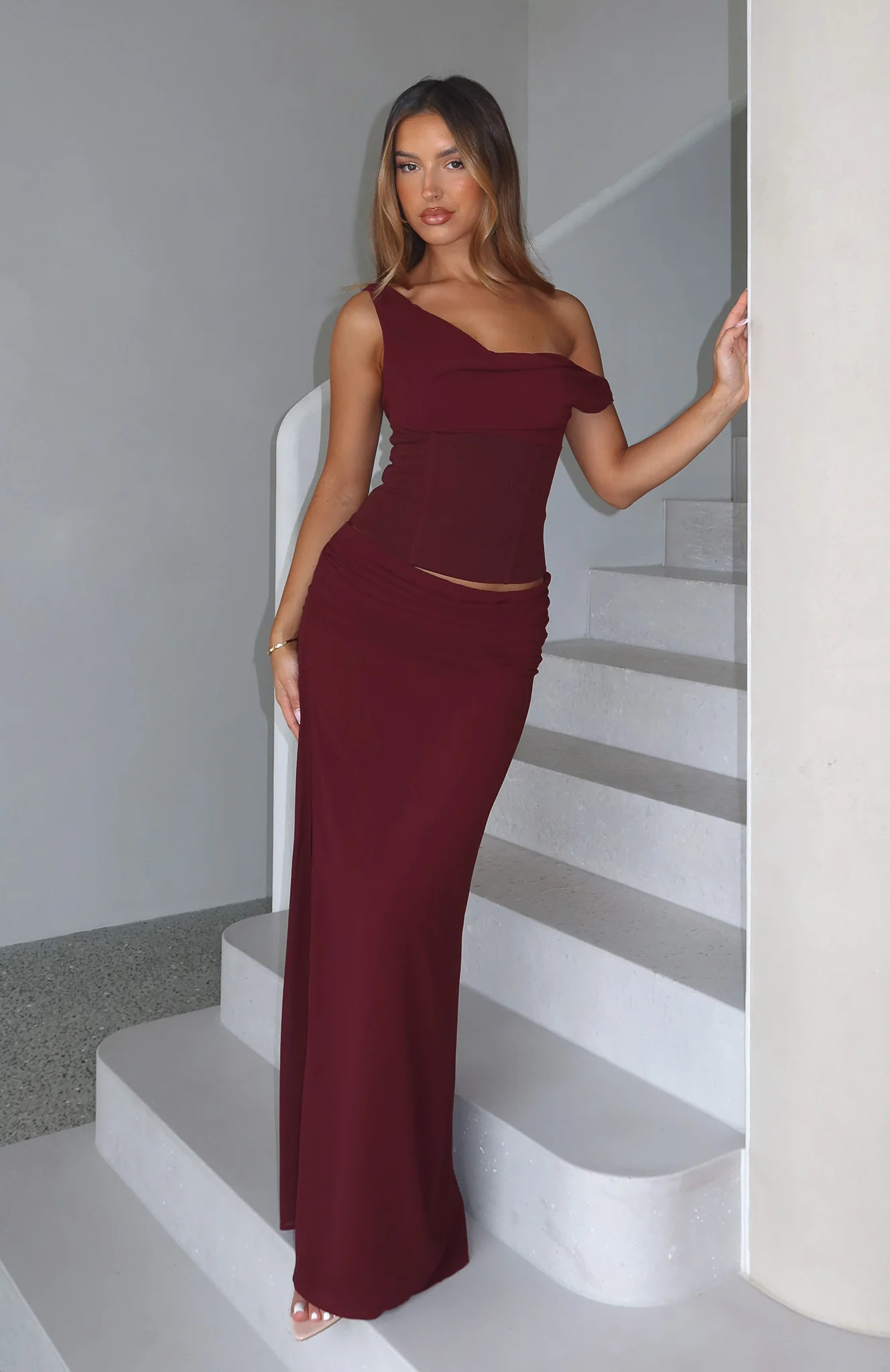 Unavailable Energy Maxi Dress Burgundy