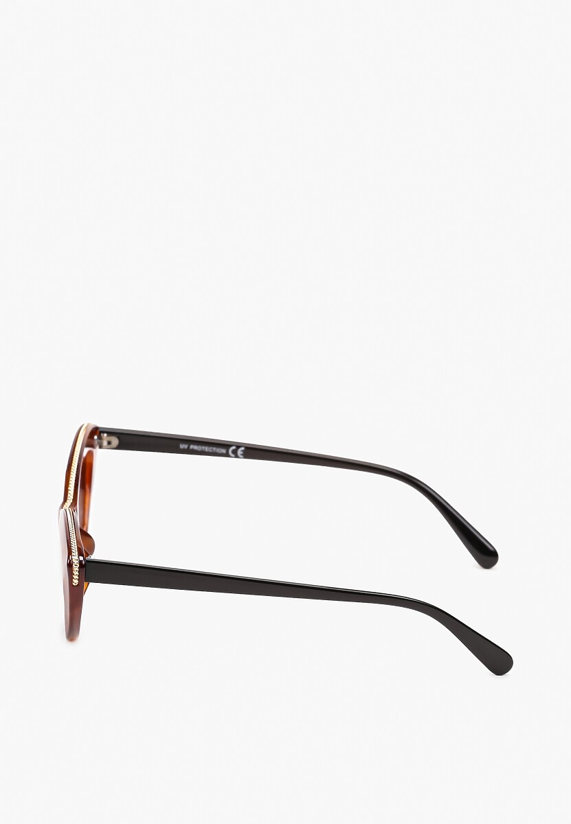 Brązowe Okulary Przeciwsłoneczne Typu Cat Eye z Filtrem UV Ushalea
