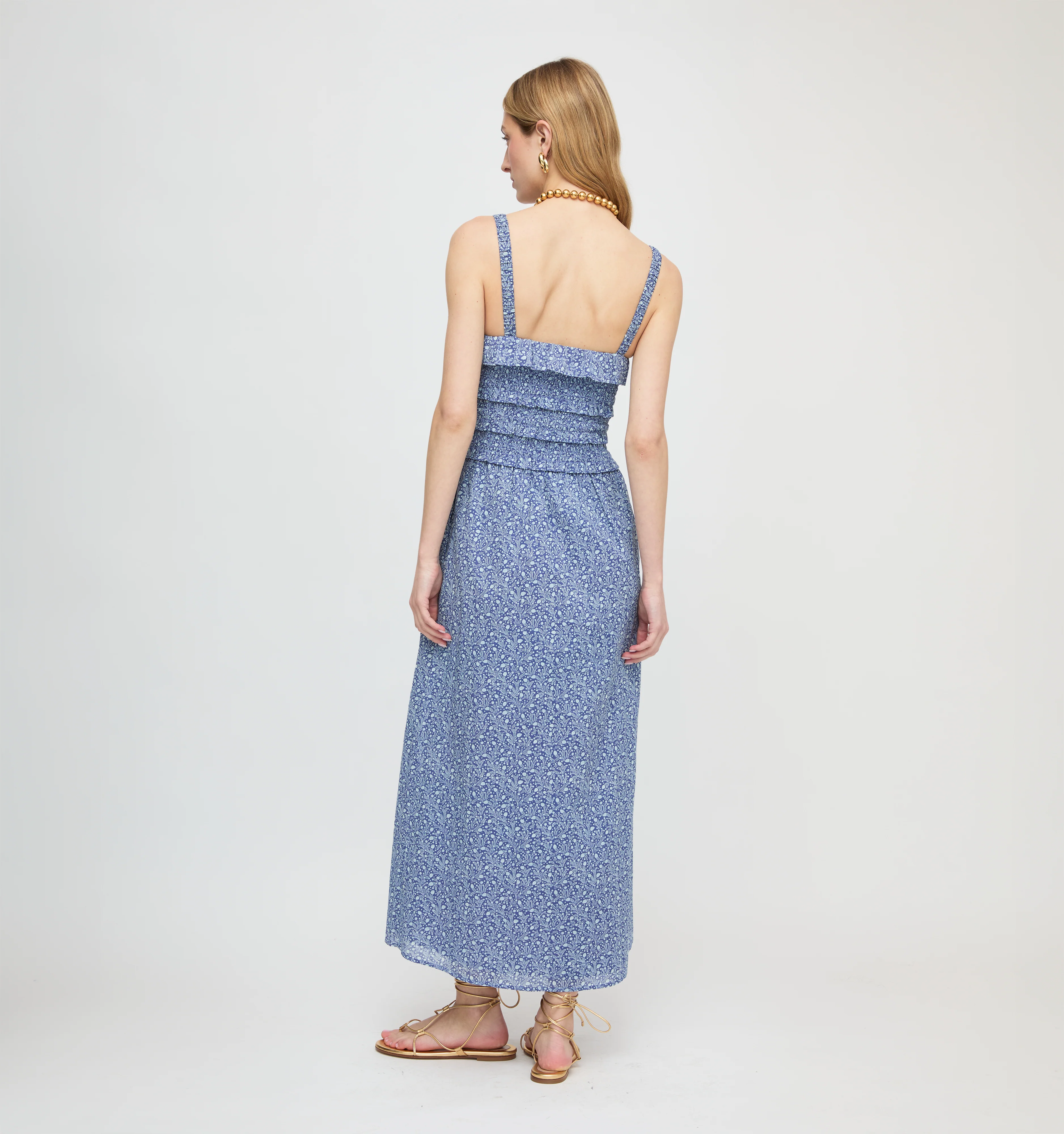 The Analiese Nap Dress - Cornflower Ditsy Thistle