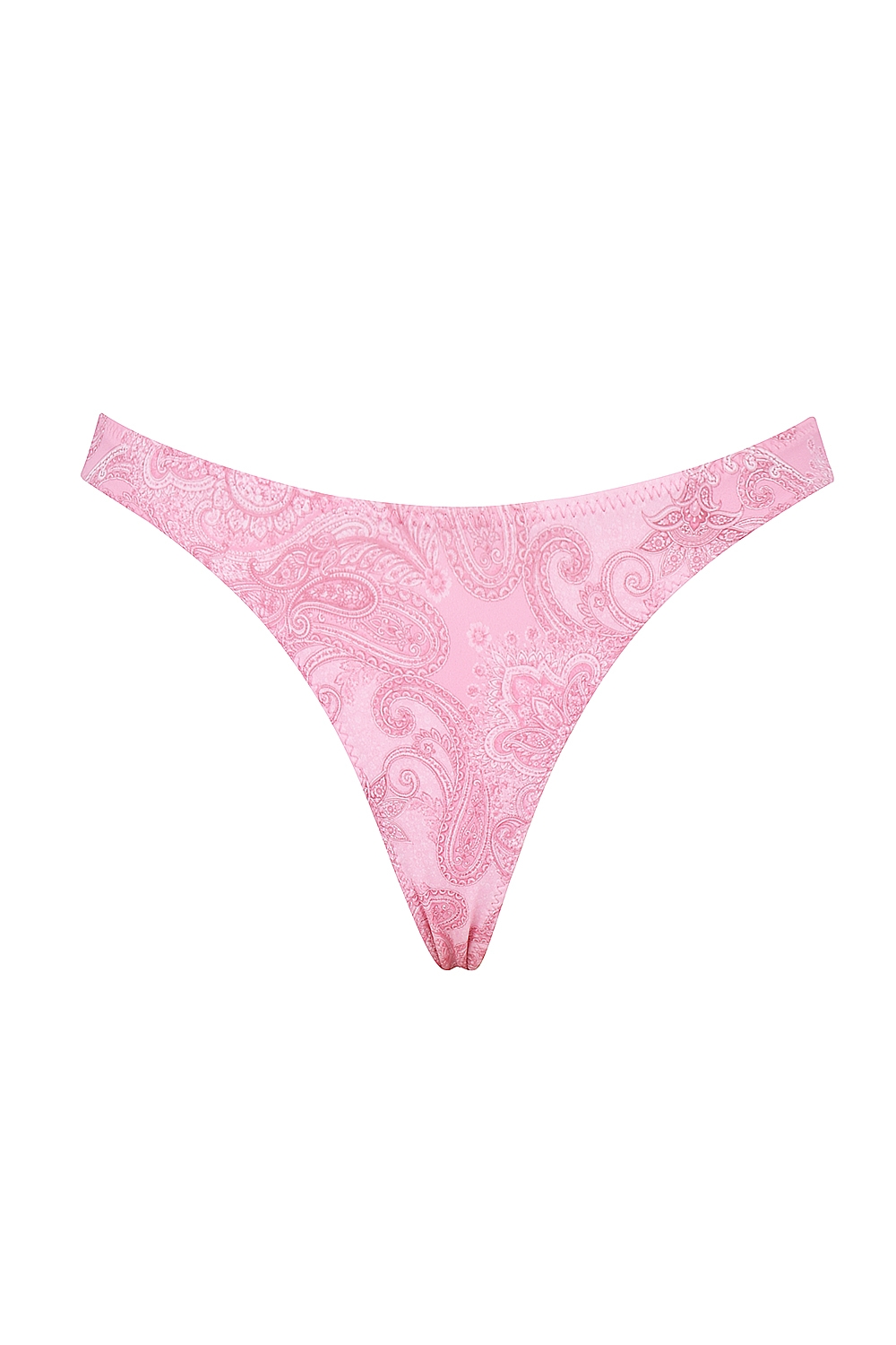 Pink Paisley High Leg Bikini Bottom