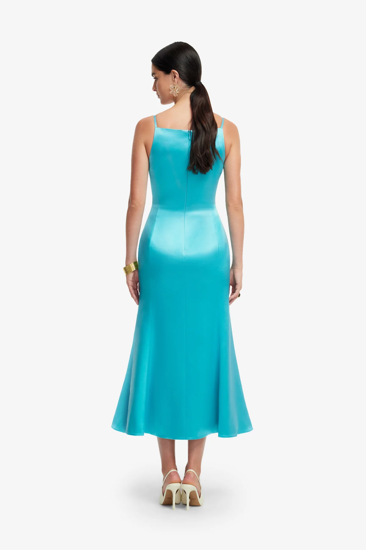 Regina Wool Blend Midi Dress - Aqua