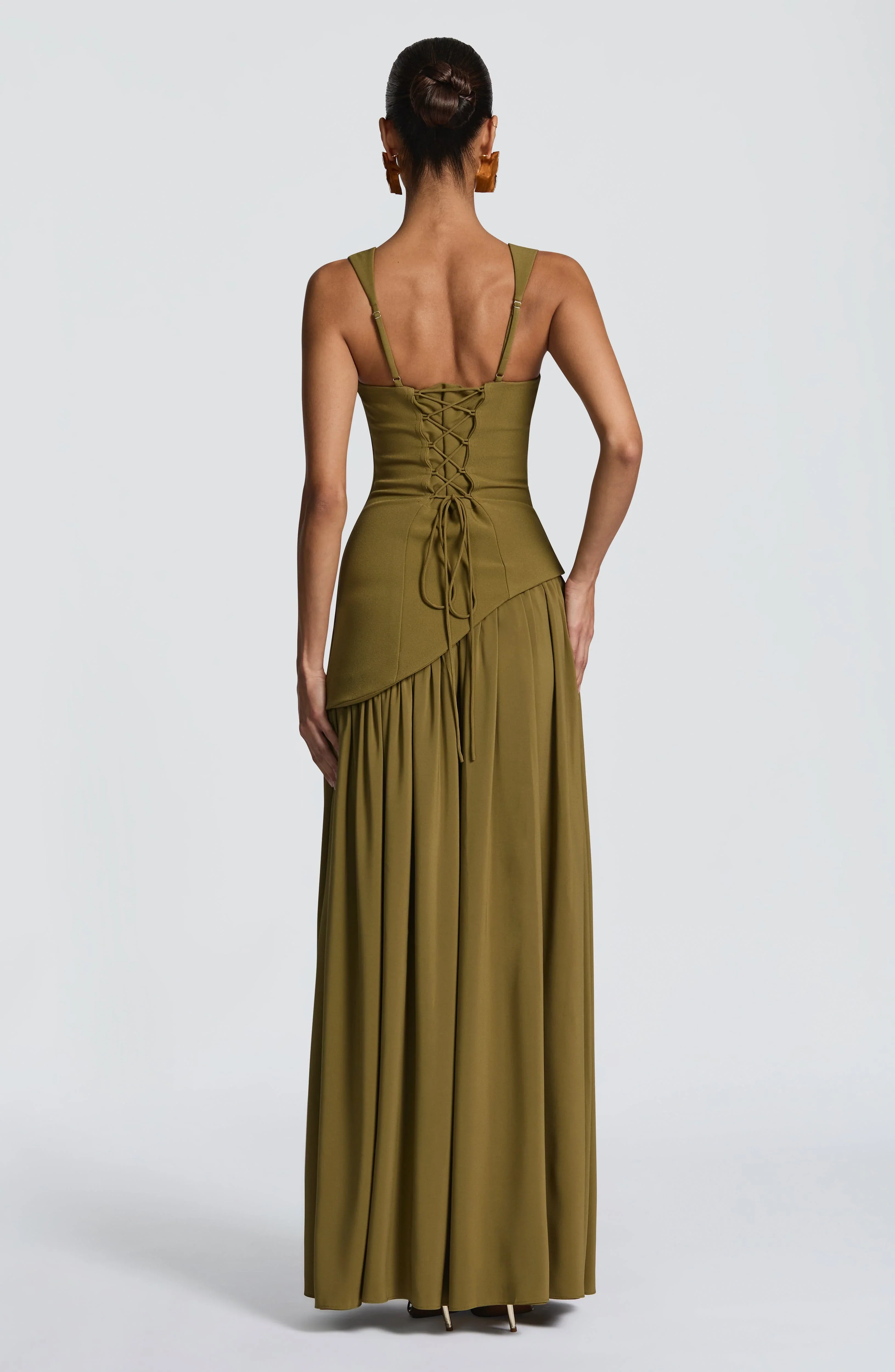 Tullulah Maxi Dress - Deep Olive - luluinthesky