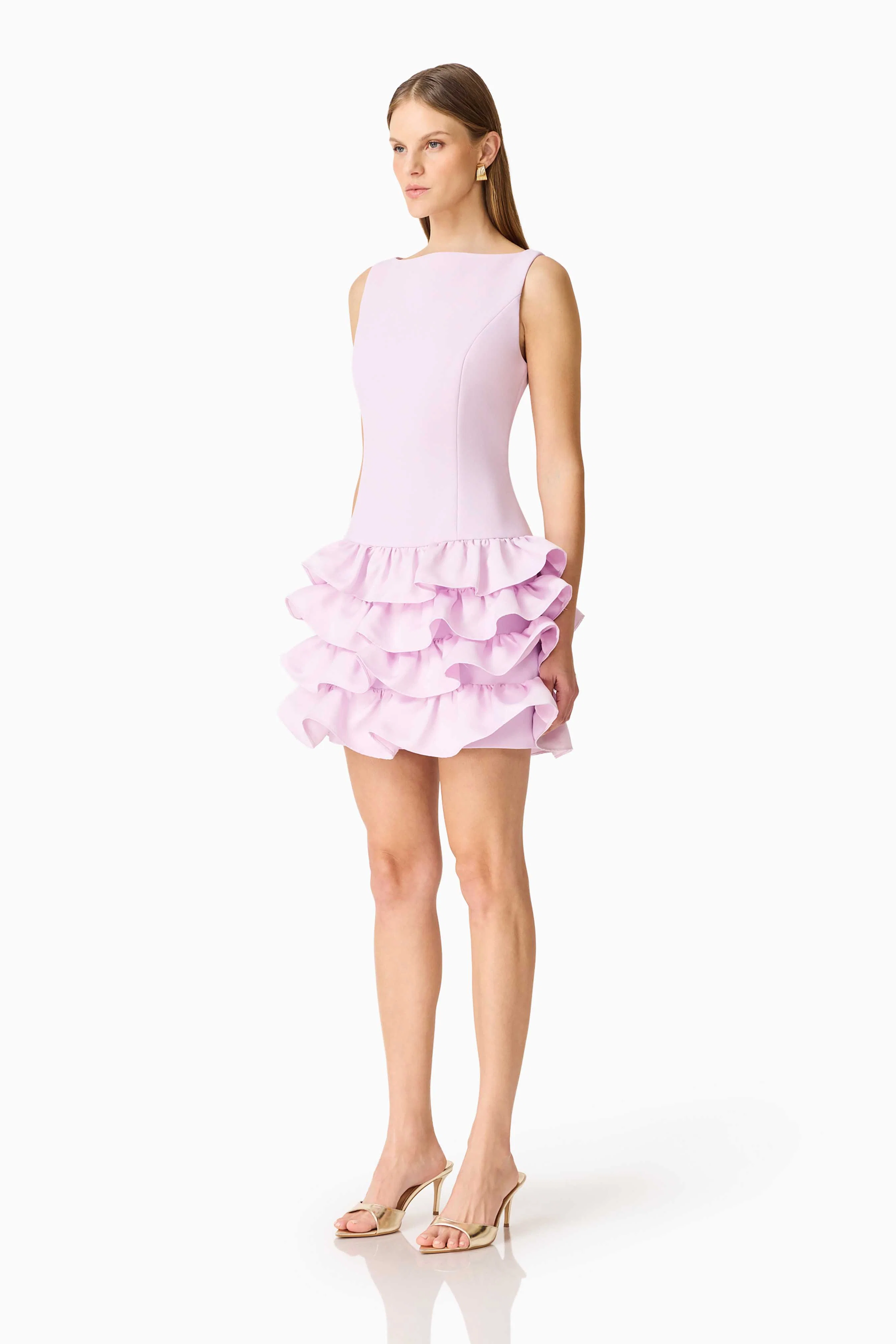 Saphine Ruffle Mini Dress in Pink