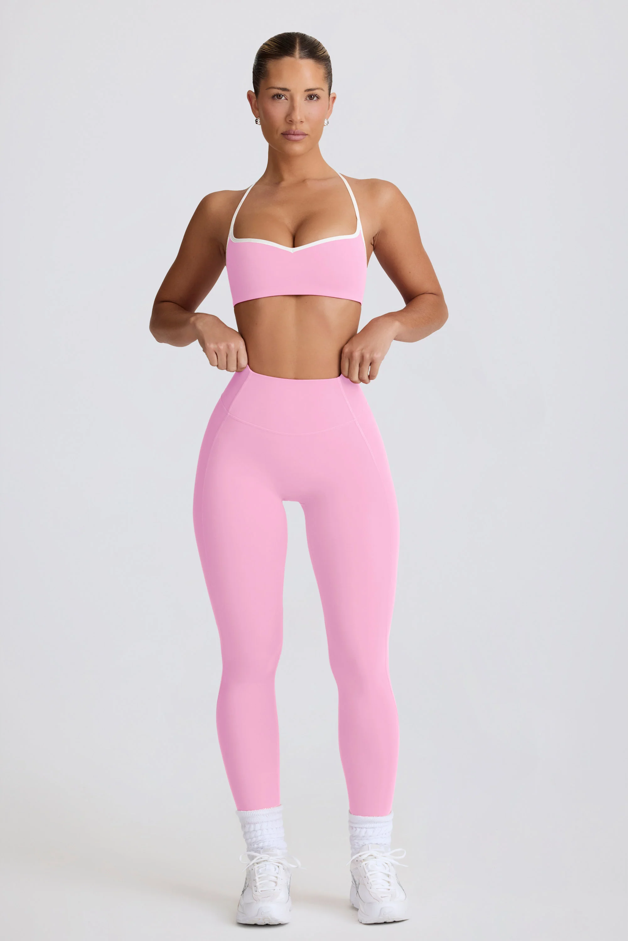 Soft Active Mid-Rise Leggings in Baby Pink