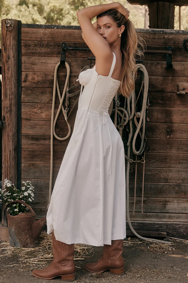 Carmen White Bustier Sundress