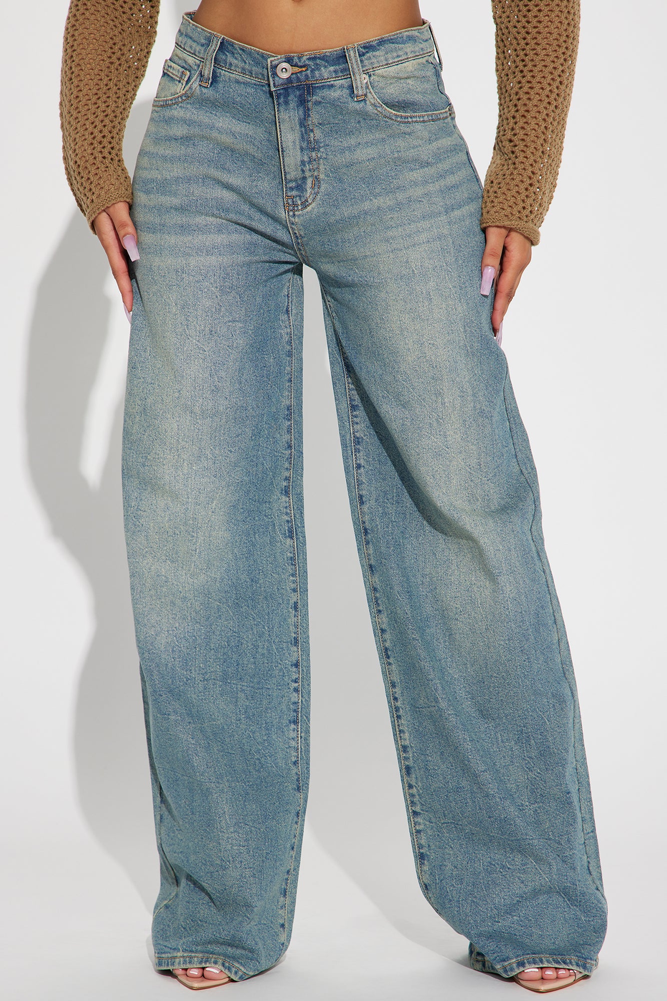 Shock And Awe Vintage Tinted Baggy Jeans - Vintage Blue Wash